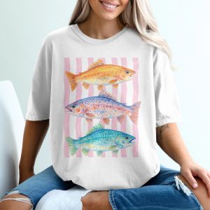 Watercolor Fish T-Shirt, Artistic Boho Fishing Tee, Comfort Colors ®, Unique Angler Gift, Nature Lover, Cute Fisherman Shirt