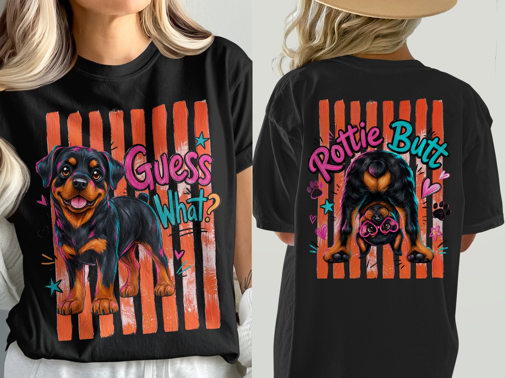 Cute Rottweiler Puppy T-Shirt, Comfort Colors ® Dog Mom Gift, Vibrant Pet Lover Tee, Pop Art Puppy Graphic Shirt, Unique Dog Owner Present - Image 5