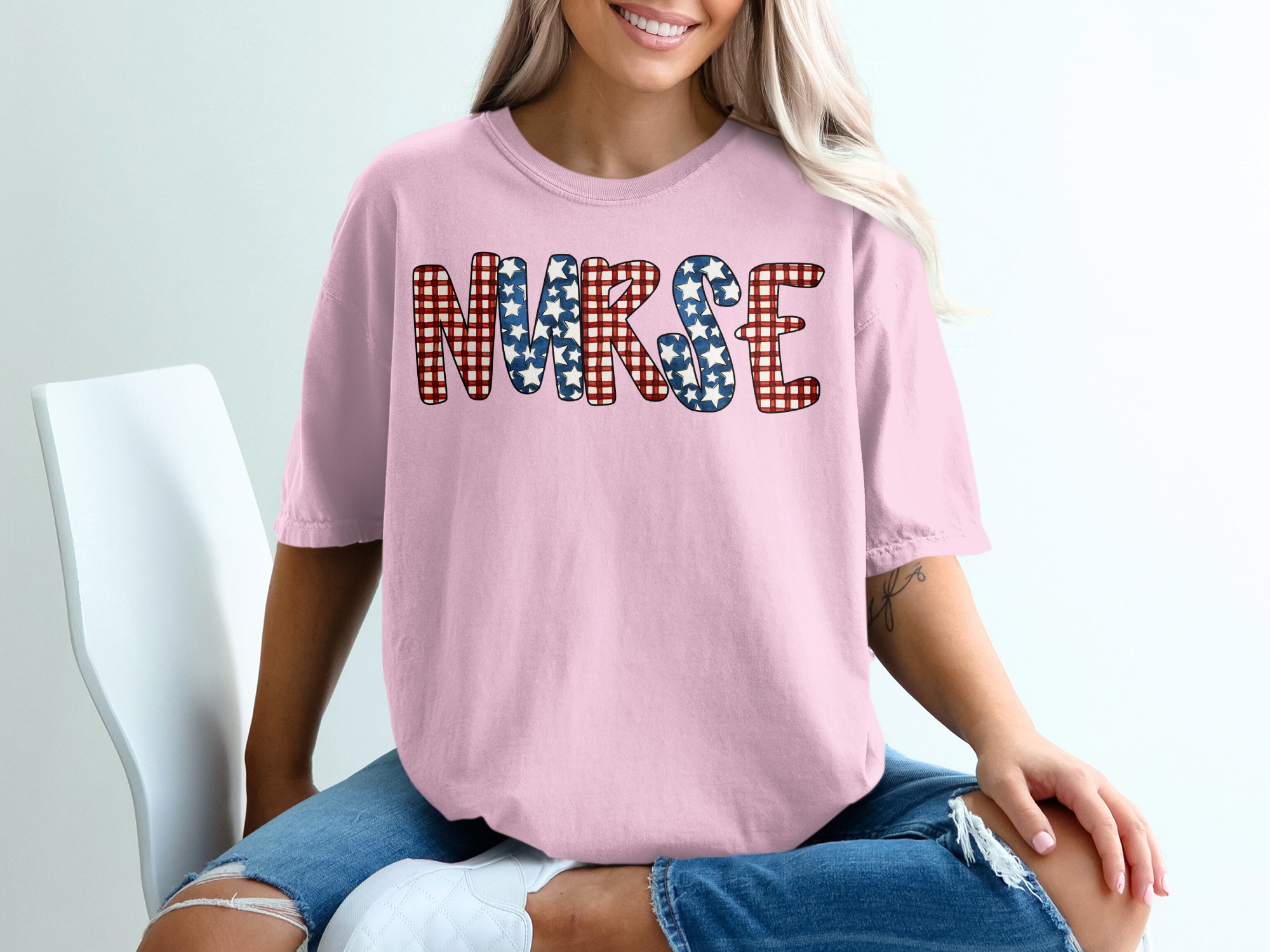 Patriotic Nurse T-Shirt | American Flag RN Shirt for Healthcare Worker | Nurse Appreciation Gift Idea for Medical Professional - Image 17