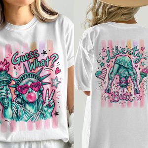 Sassy Statue of Liberty T-Shirt, Comfort Colors ® Y2K Guess What Graphic Tee, Pop Art Aesthetic Shirt, Retro Patriotic Gift for Her, Funky