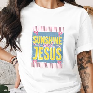 Sunshine and Jesus T-Shirt, Comfort Colors ® Faith Tee, Christian Women's Shirt, Religious Gift for Her, Distressed Graphic Tee