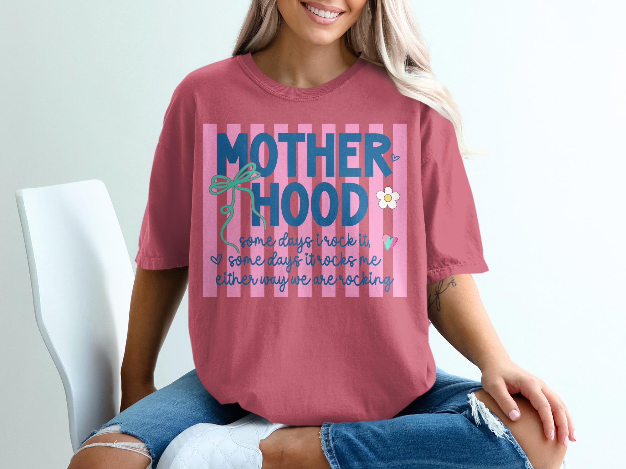 Comfort Colors® Motherhood T-Shirt, Mom Life Shirt, Some Days I Rock It Tee, Funny Motherhood Gift for New Mom, Mama Shirt, Cute Mom Gift - Image 15