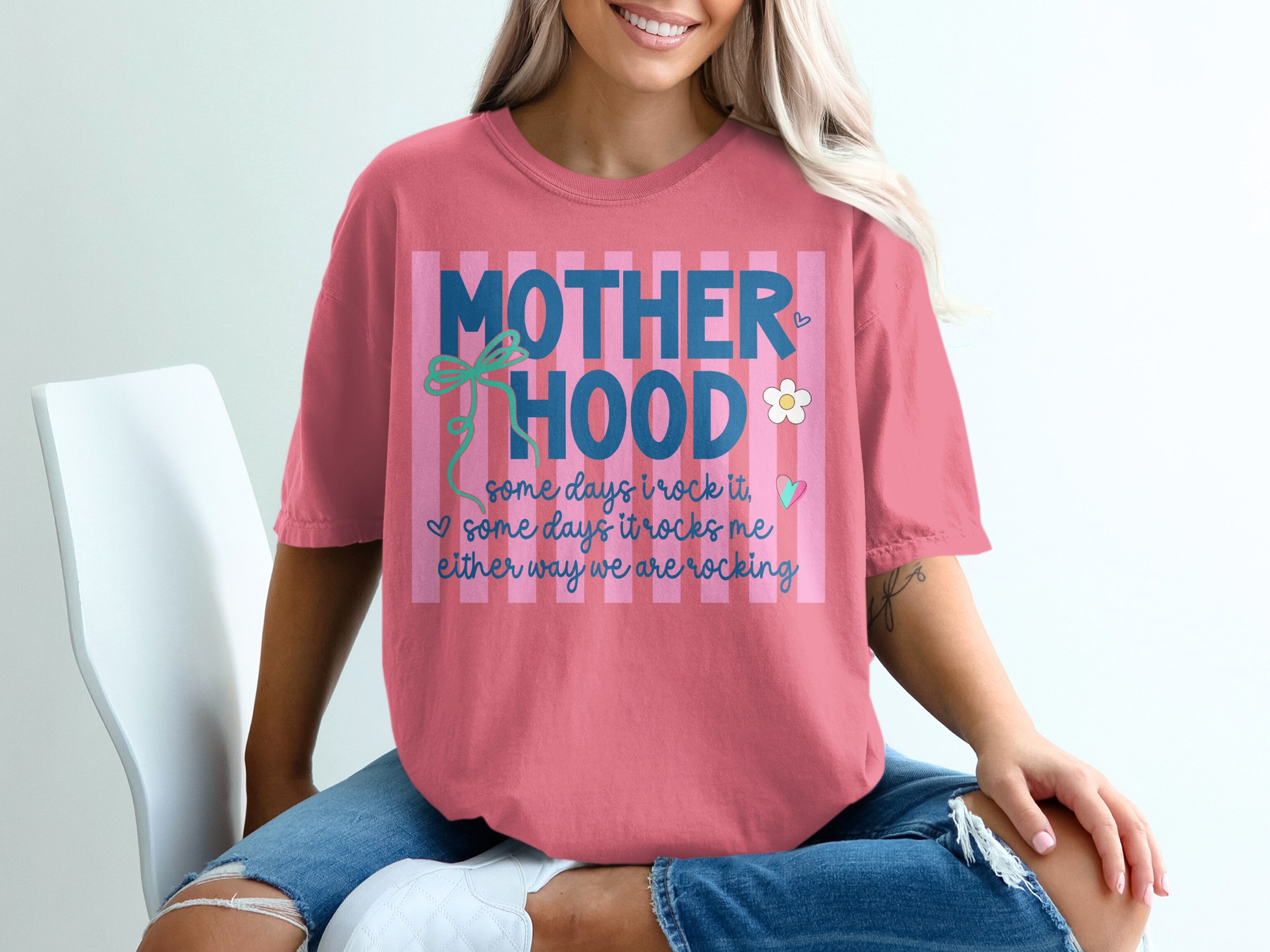 Comfort Colors® Motherhood T-Shirt, Mom Life Shirt, Some Days I Rock It Tee, Funny Motherhood Gift for New Mom, Mama Shirt, Cute Mom Gift - Image 16