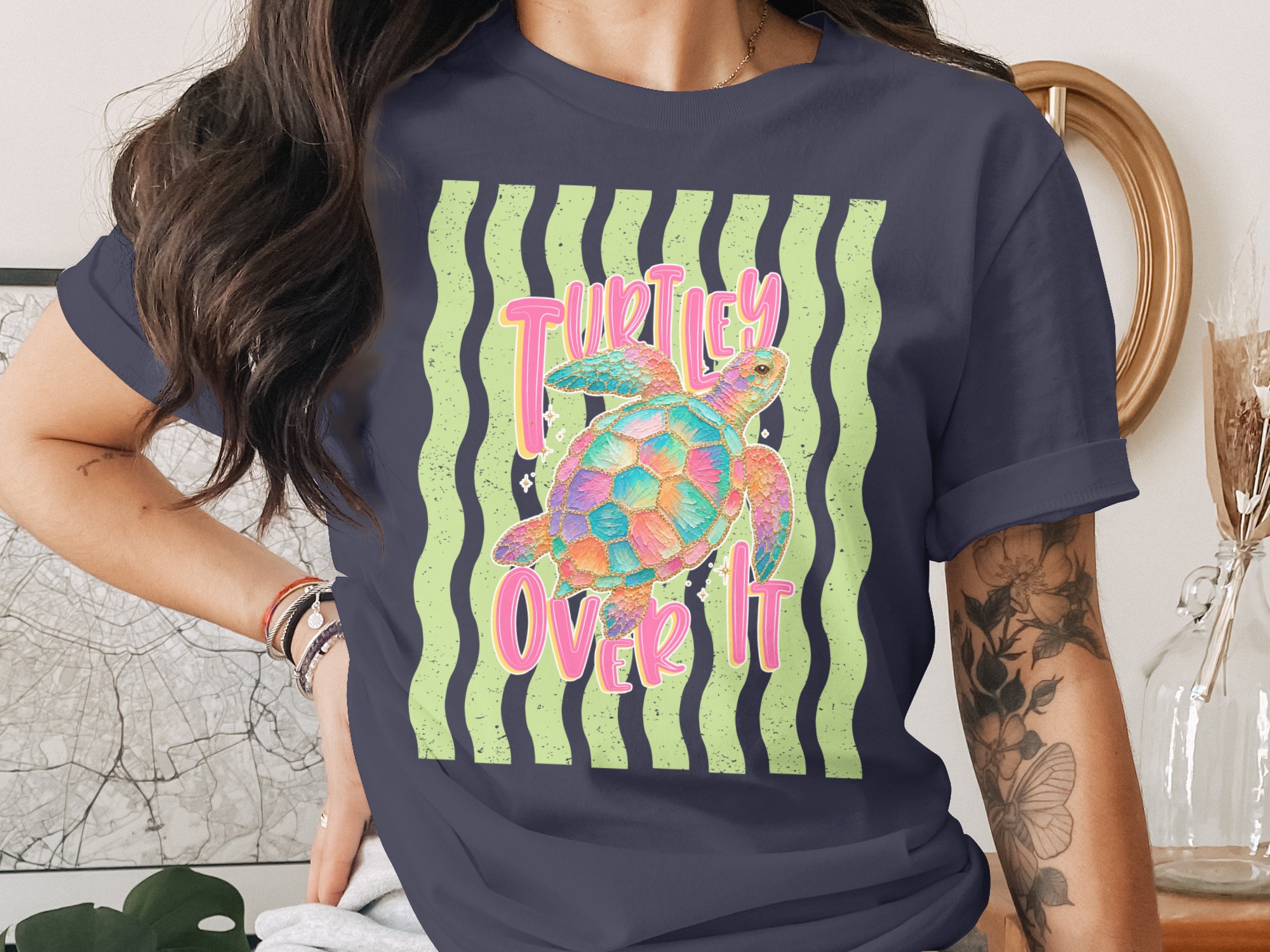 Comfort Colors® Turtley Over It T-Shirt, Funny Sea Turtle Pun Tee, Cute Coastal Beach Shirt, Ocean Lover Gift for Her, Summer Vacation Top - Image 3