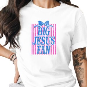 Comfort Colors® Big Jesus Fan T-Shirt, Christian Faith Shirt, Religious Gift for Her, Cute Jesus Tee, Church Outfit, Easter Shirt, Spiritual