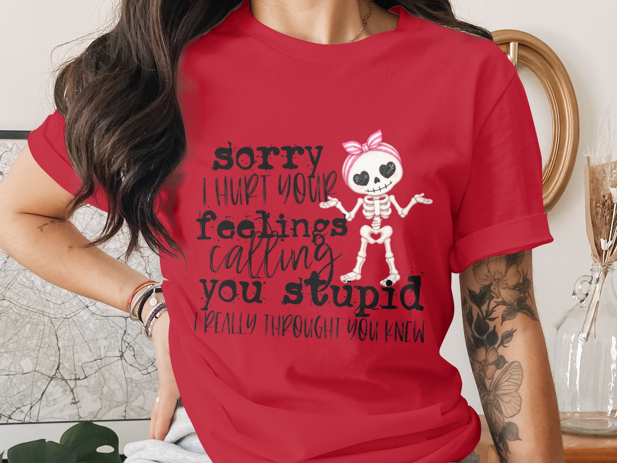 Sarcastic Skeleton 'I Thought You Knew' Funny T-Shirt - Image 2