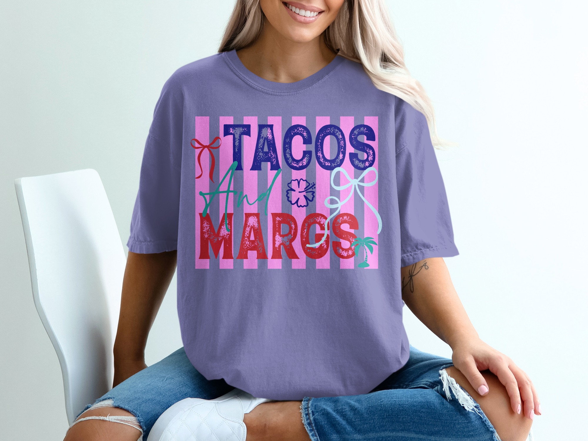 Tacos and Margs T-Shirt, Fun Margarita Drink Tee, Cinco de Mayo Party Shirt, Girls Trip Vacation Gift for Her - Image 13