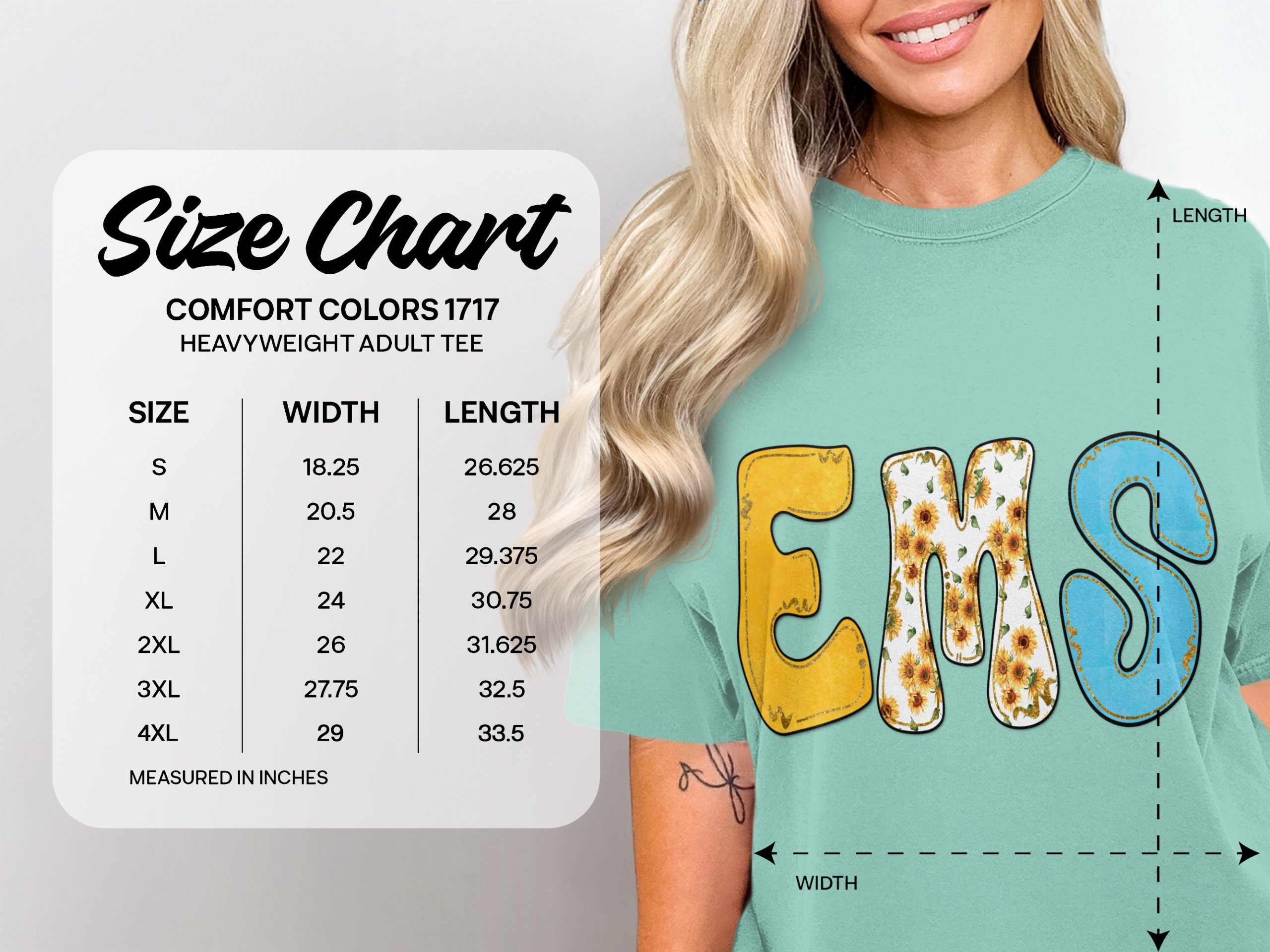 EMS Sunflower Glitter Digital Download for EMT Paramedic Appreciation Gift, First Responder Clipart, Healthcare PNG Graphic - Image 4