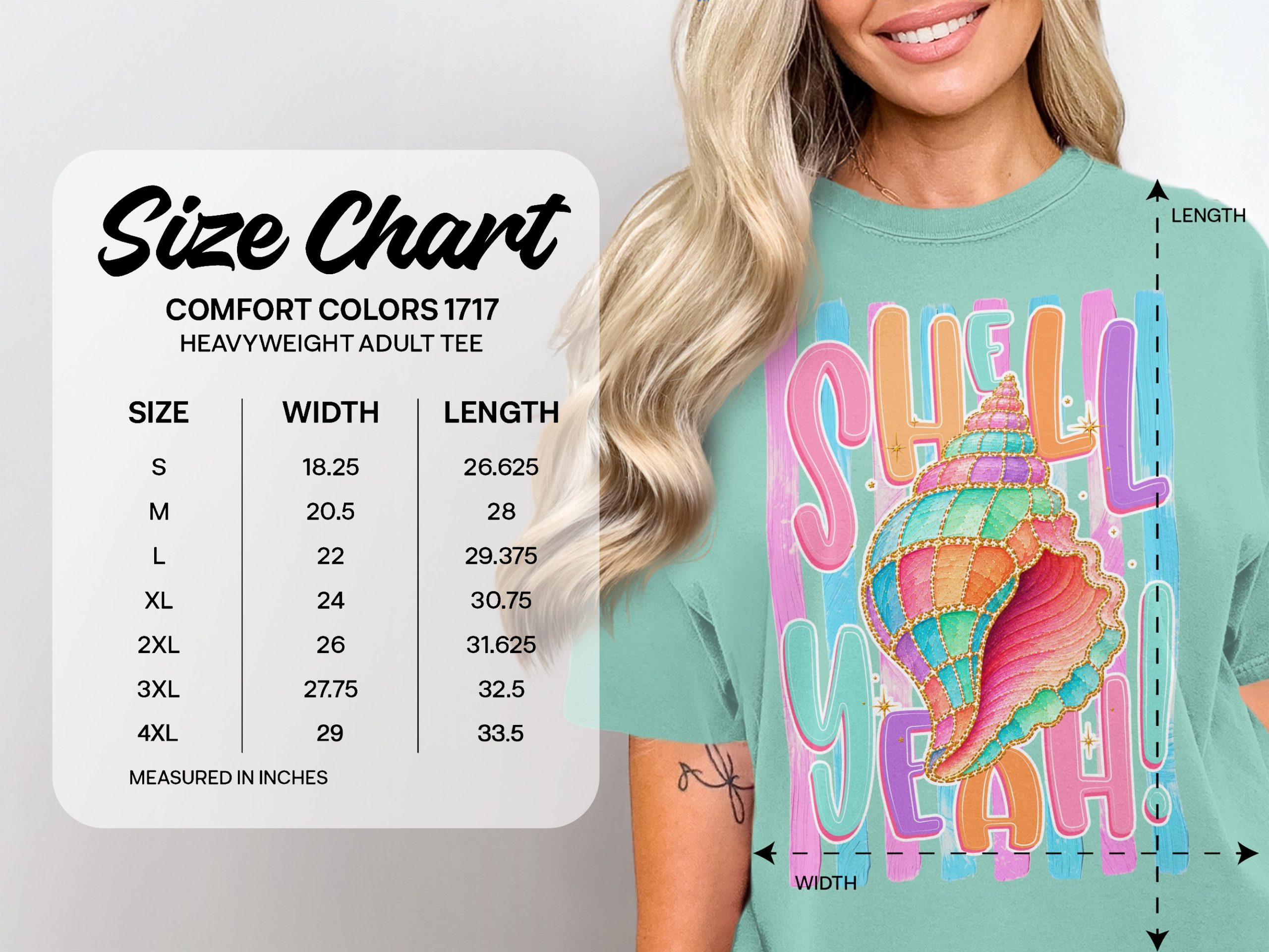Comfort Colors ® Shell Yeah T-Shirt, Vibrant Seashell Beach Tee, Summer Vacation Coastal Shirt, Preppy Beachy Gift for Her, Fun Ocean Pun - Image 6