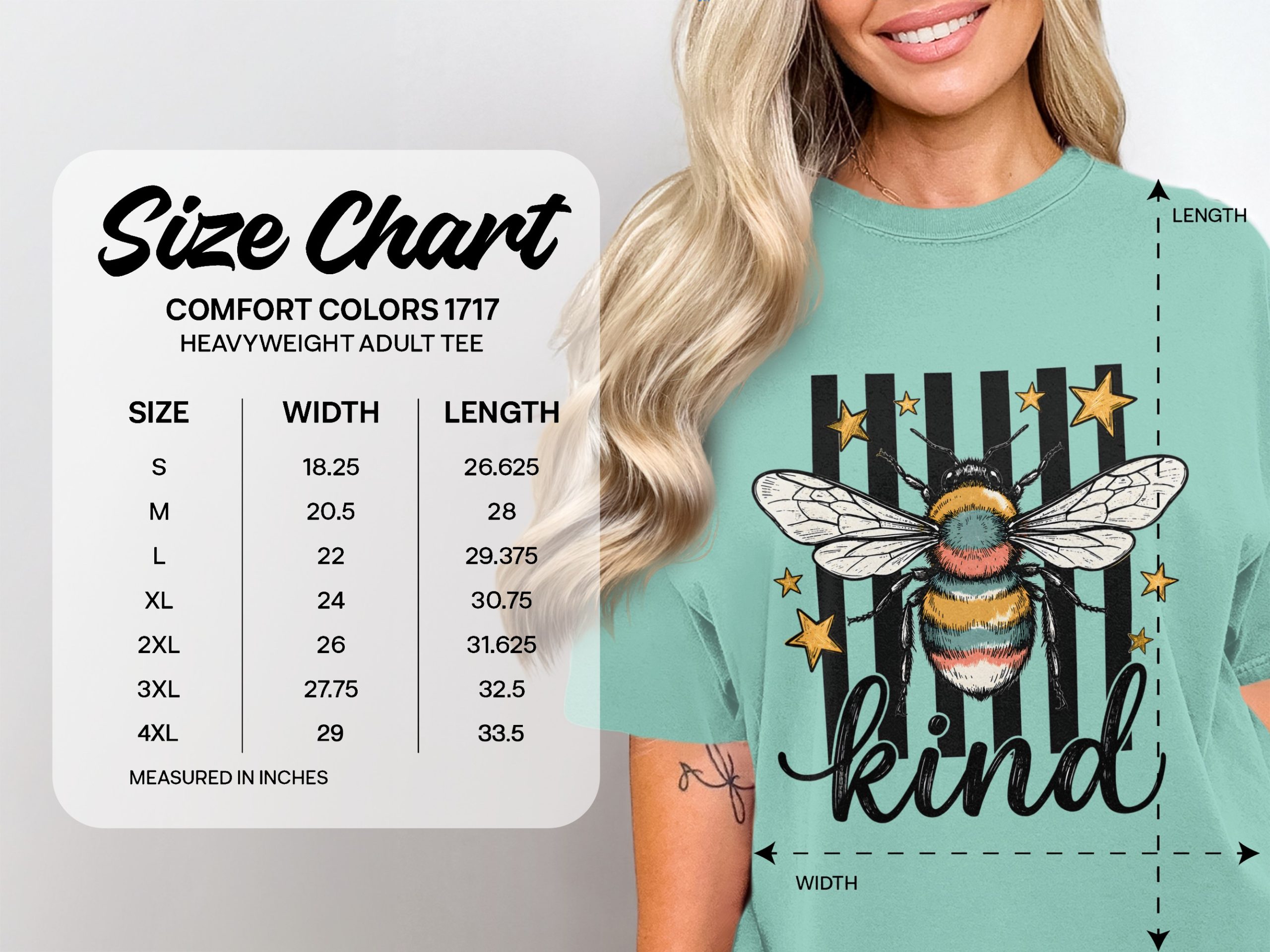 Bee Kind T-Shirt, Comfort Colors ® Bumblebee Kindness Graphic Tee, Nature Lover Gift, Positive Message Shirt, Cute Inspirational Tee for Her - Image 4