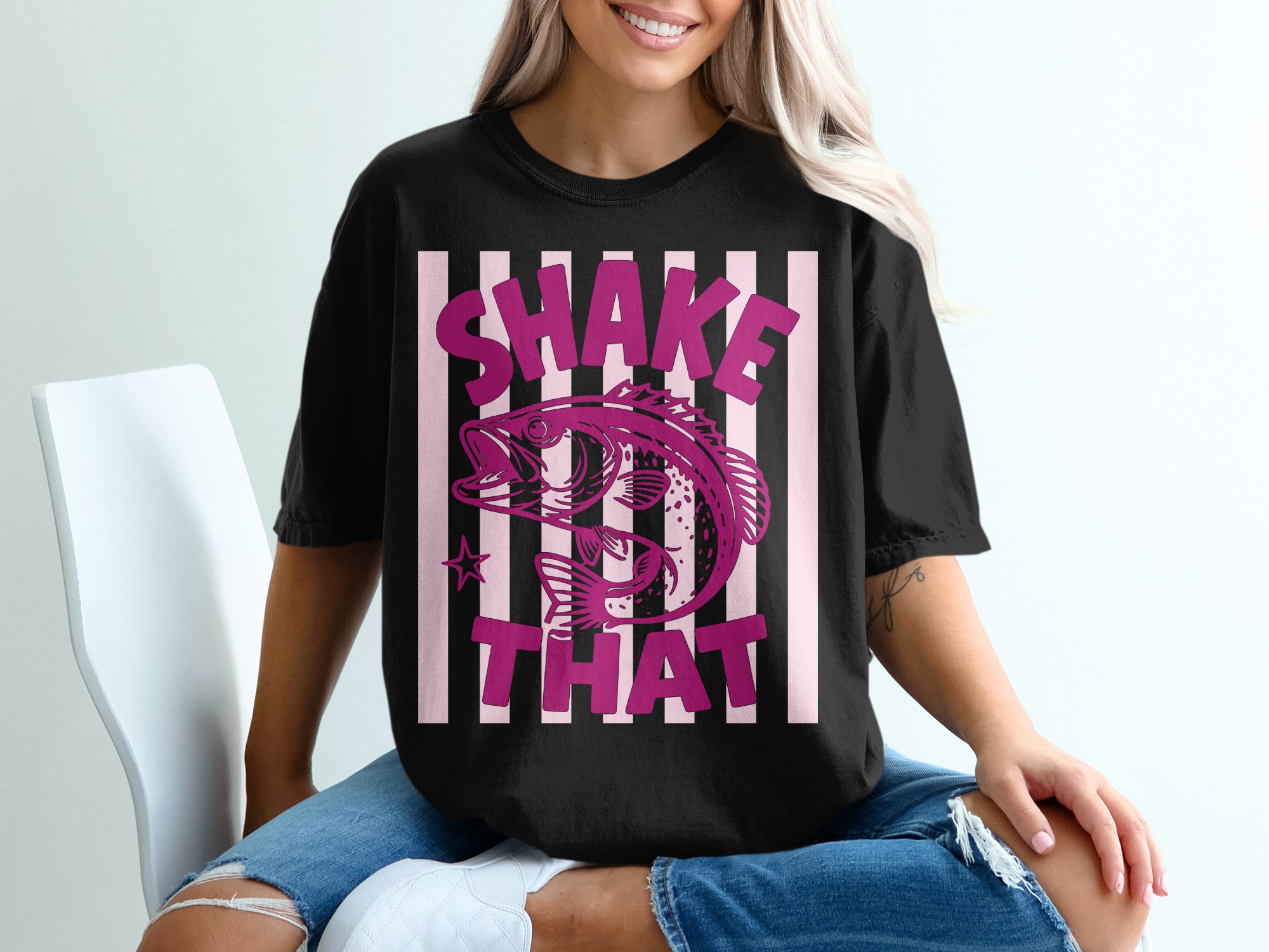 Comfort Colors® Shake That Bass Fishing T-Shirt, Funny Angler Shirt, Lake Life Tee, Boating Vacation Outfit, Outdoors Gift - Image 8