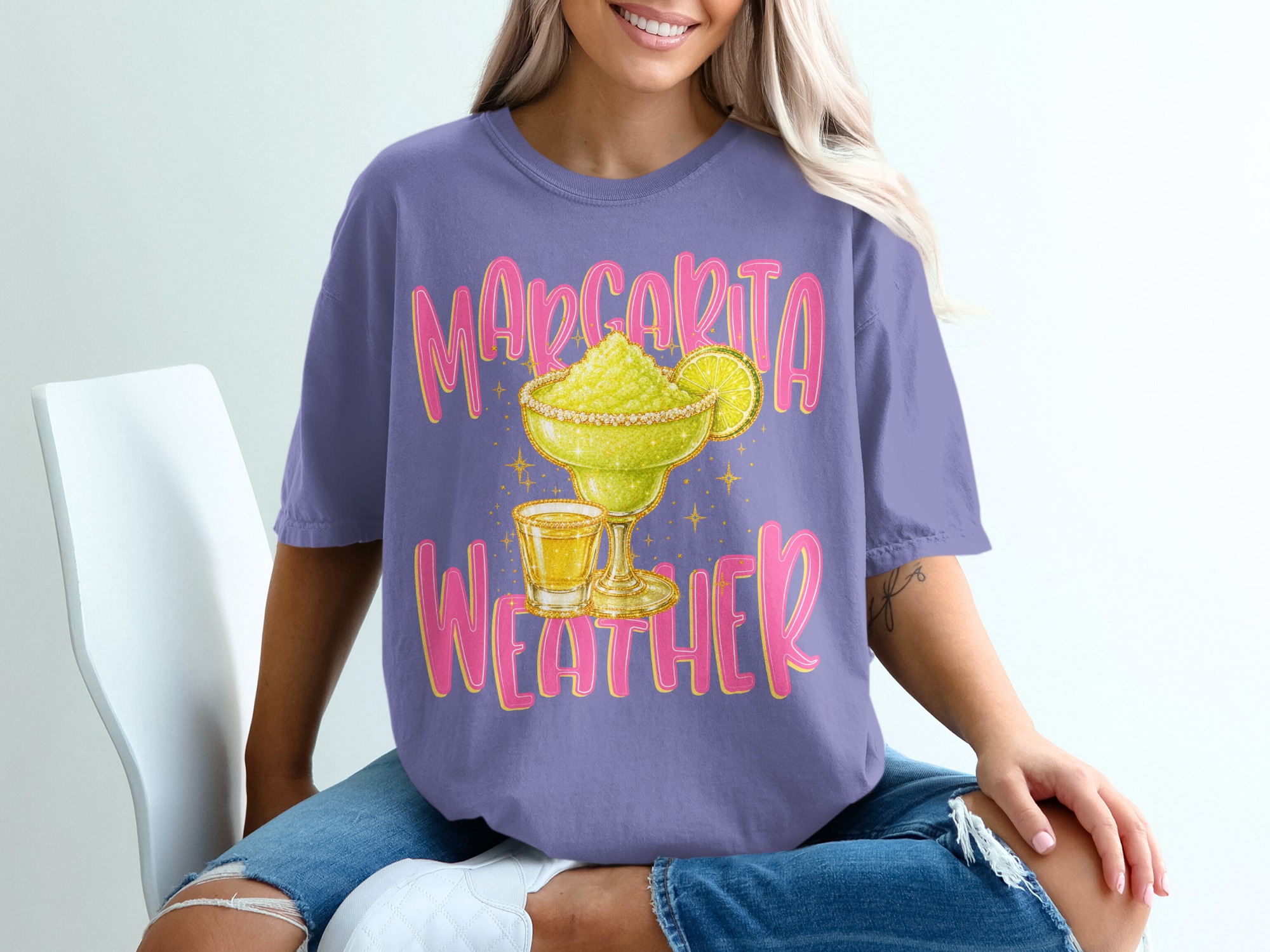Margarita Weather T-Shirt, Sparkling Cocktail Tee, Girls Trip Shirt, Summer Party Top, Bachelorette Party Gift for Her, Fun Vacation Apparel - Image 13