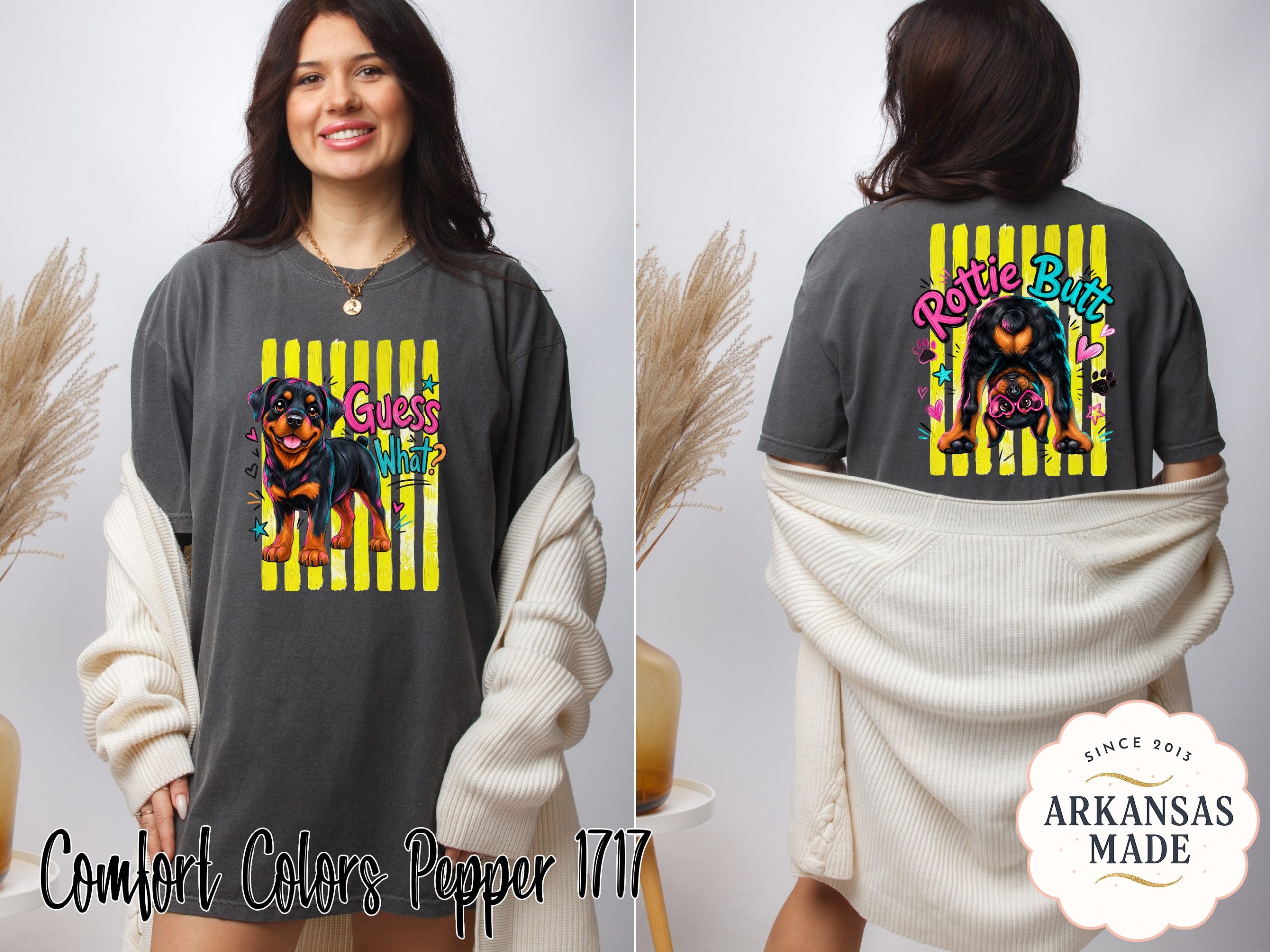 Guess What Rottweiler T-Shirt, Comfort Colors ® Happy Rottie Puppy Dog Lover Tee, Funny Pet Owner Gift, Vibrant Graphic Shirt, Cute Dog Mom - Image 3