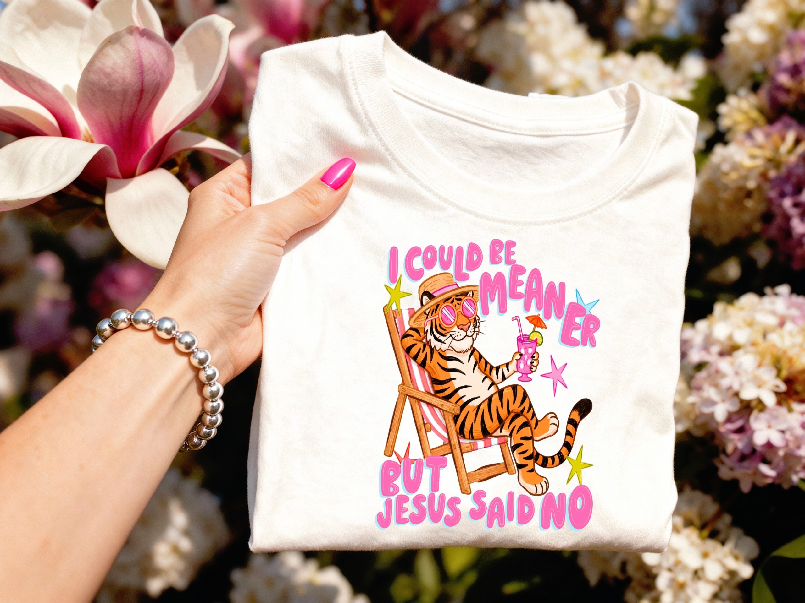 Sarcastic Jesus Said No T-Shirt, Funny Christian Meme Tee, Chill Tiger Vacation Shirt, Witty Faith Humor Gift, Bible Quote Tee - Image 3