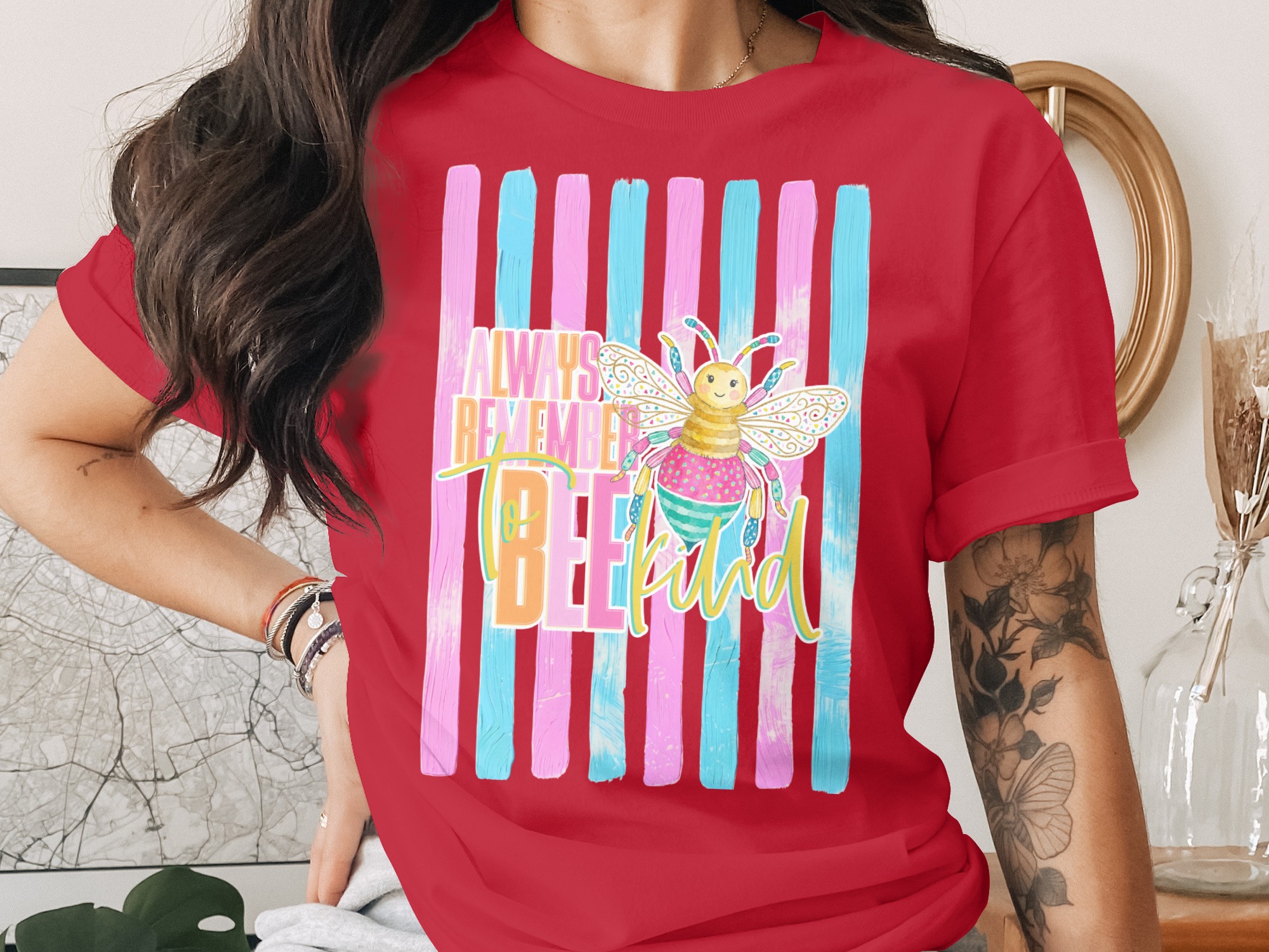 Comfort Colors ® Always Remember to Bee Kind T-Shirt, Whimsical Bee Shirt, Positive Message Tee, Bright Inspirational Gift, Teacher Kindness - Image 4