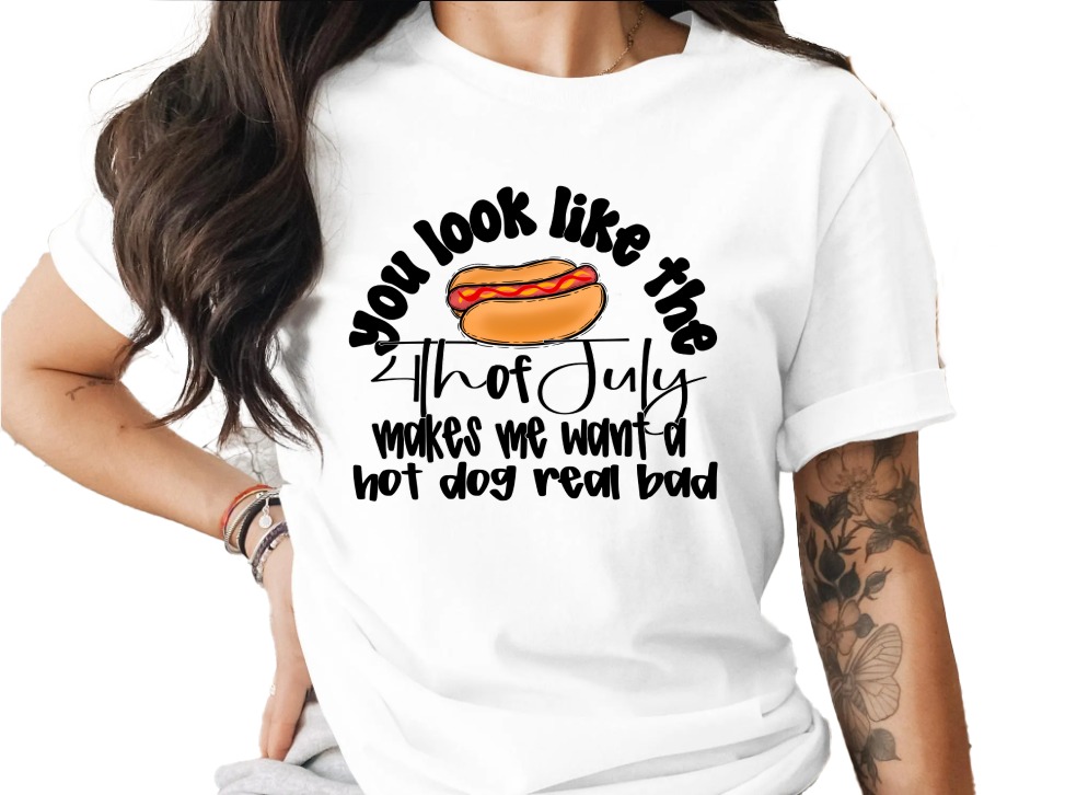 Funny 4th of July Hot Dog T-Shirt, Independence Day Tee, Patriotic Summer BBQ Gift, Witty July Fourth Hot Dog Lover Apparel