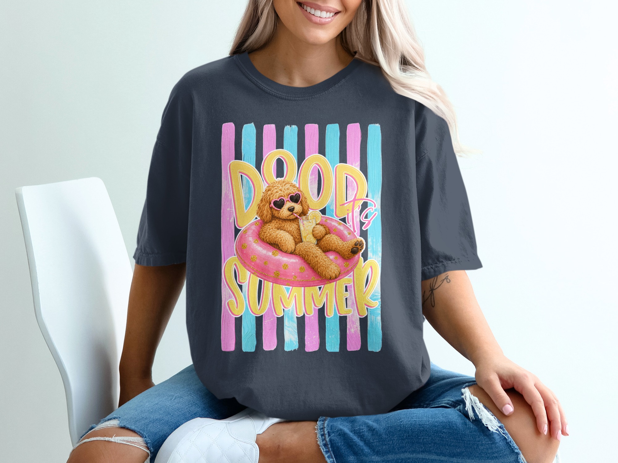 Comfort Colors® Dood It's Summer Goldendoodle T-Shirt, Dog Mom Gift, Funny Summer Vacation Shirt, Cute Doodle Dog Lover Tee, Preppy - Image 12
