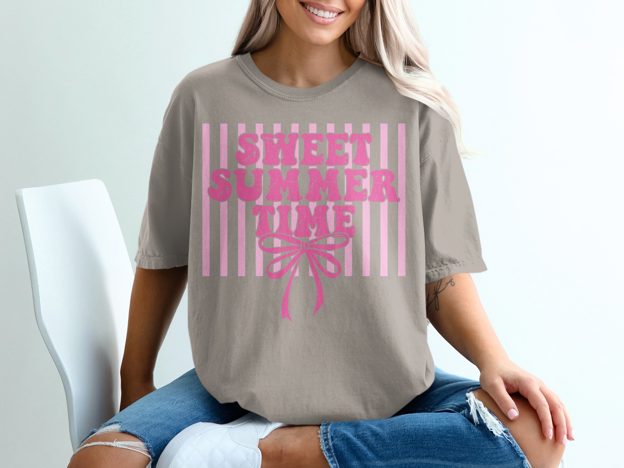 Sweet Summer Time T-Shirt, Retro Pink Vibe Tee, Y2K Aesthetic Vacation Top, Beach Trip Outfit Gift For Her - Image 11
