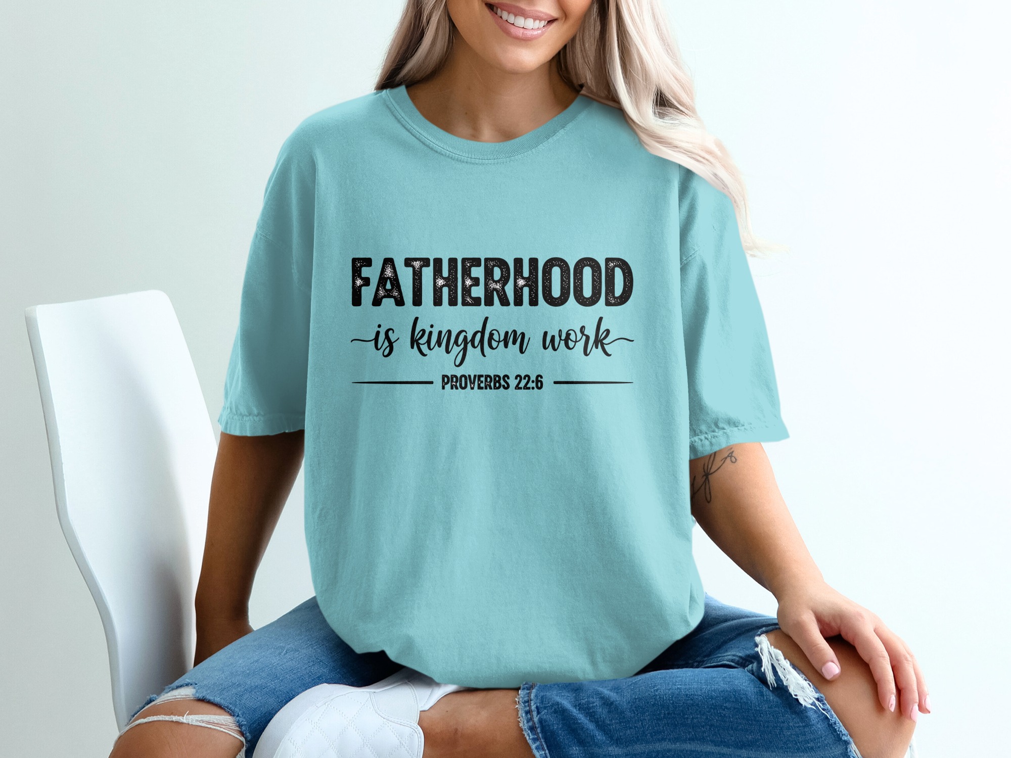 Comfort Colors® Fatherhood is Kingdom Work T-Shirt, Christian Dad Gift, Proverbs 22:6 Scripture Tee, Faith Apparel, Gift for Him, Father's - Image 19