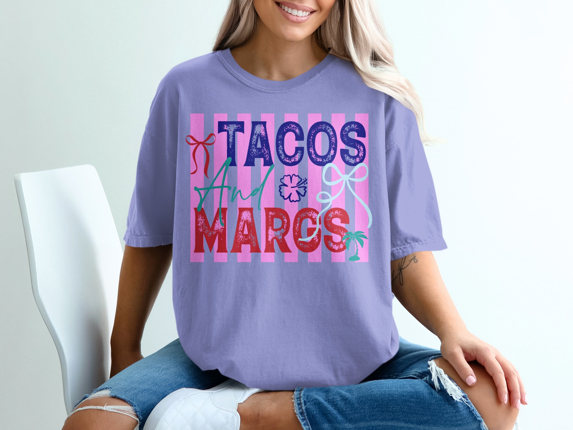 Tacos and Margs T-Shirt, Fun Margarita Drink Tee, Cinco de Mayo Party Shirt, Girls Trip Vacation Gift for Her - Image 18