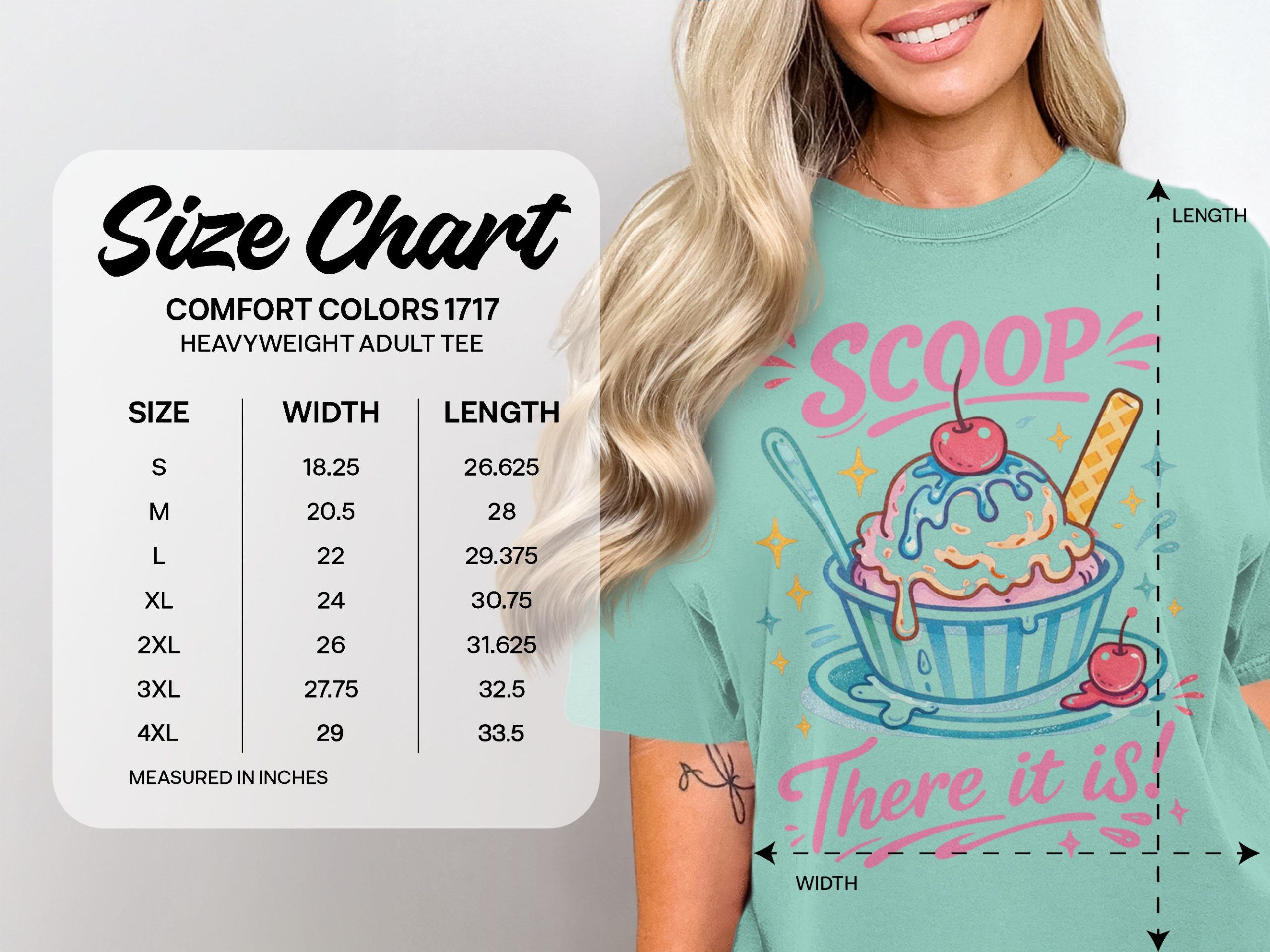Ice Cream Sundae Scoop There It Is T-Shirt, Funny Dessert Lover Tee, Sweet Cherry Graphic, Retro Foodie Gift for Her, Cute Summer Apparel - Image 4