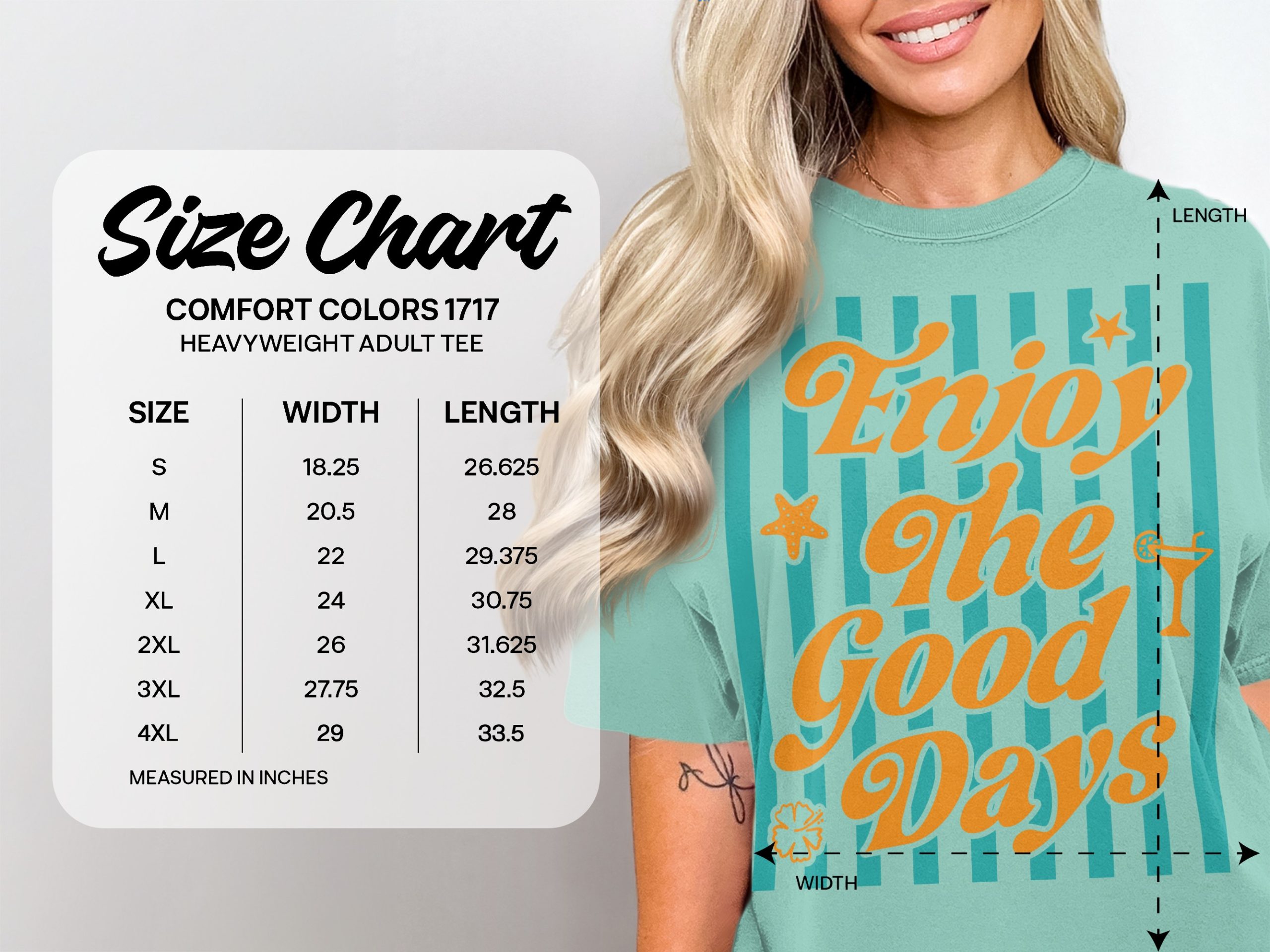 Enjoy The Good Days T-Shirt | Retro Summer Beach Vacation Tee | Positive Coastal Vibe Graphic Top | Gift for Her - Image 6