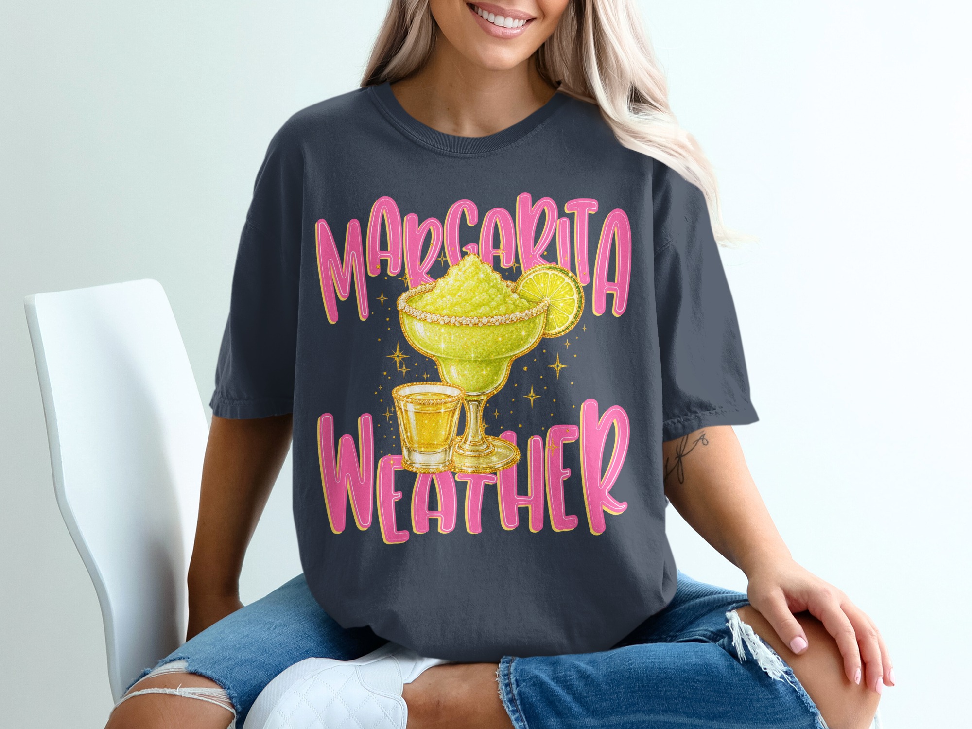 Margarita Weather T-Shirt, Sparkling Cocktail Tee, Girls Trip Shirt, Summer Party Top, Bachelorette Party Gift for Her, Fun Vacation Apparel - Image 12