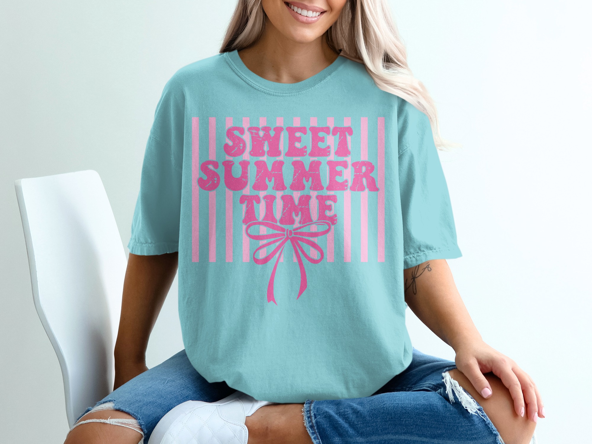 Sweet Summer Time T-Shirt, Retro Pink Vibe Tee, Y2K Aesthetic Vacation Top, Beach Trip Outfit Gift For Her - Image 19