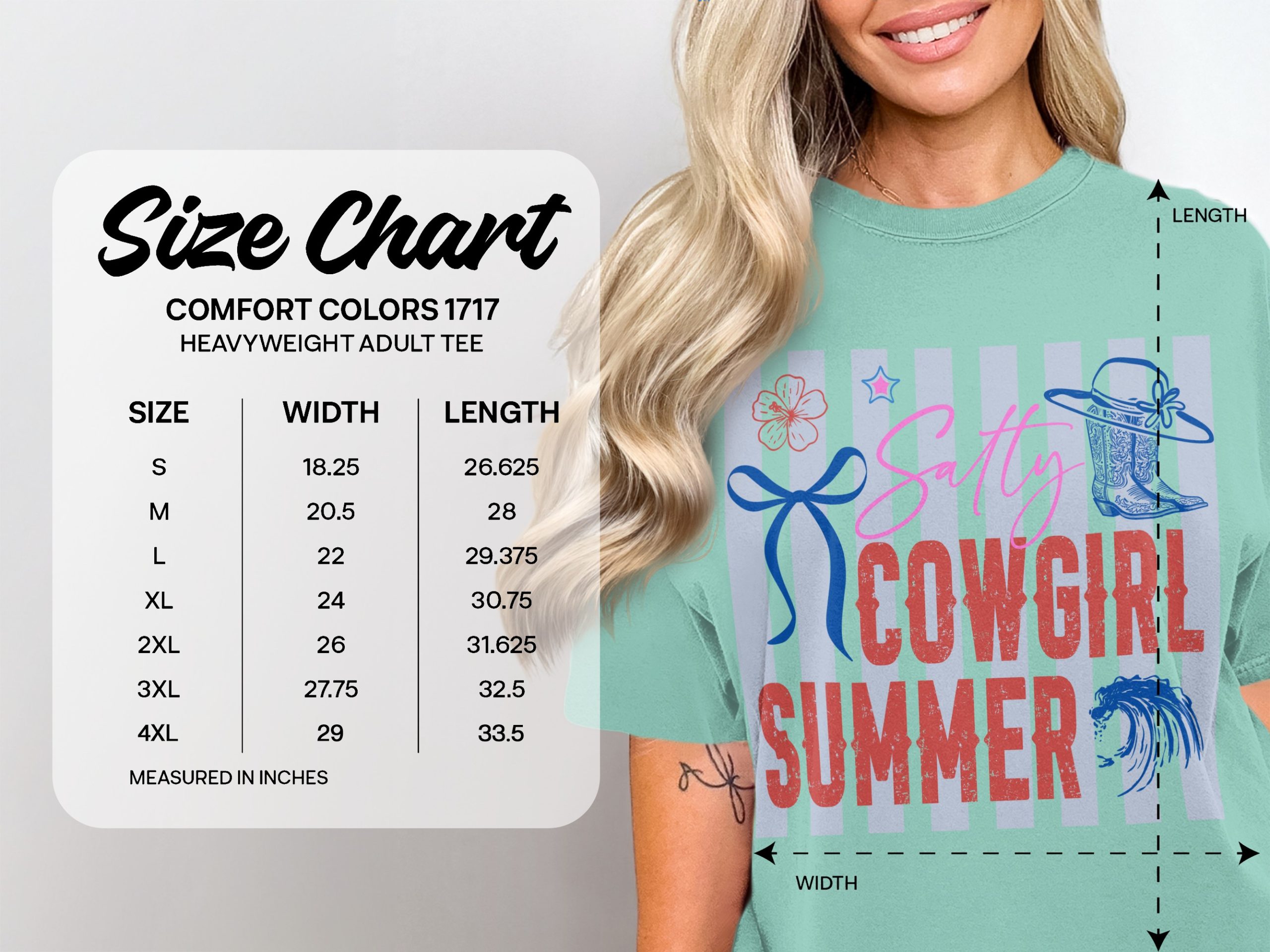 Salty Cowgirl Summer T-Shirt, Coastal Western Beach Tee, Trendy Girls Trip Vacation Shirt, Country Concert Outfit Gift - Image 6