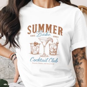 Summer Babe T-Shirt, Comfort Colors ® Cocktail Club Est 1983, Sunsets Shakes Sisterhood Tee, Girls Trip Retro Vacation Shirt, Best Friend