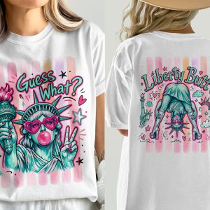 Statue of Liberty Pop Art T-Shirt, Comfort Colors ® Guess What Bubblegum Tee, Y2K Aesthetic Funny Graphic Shirt Gift