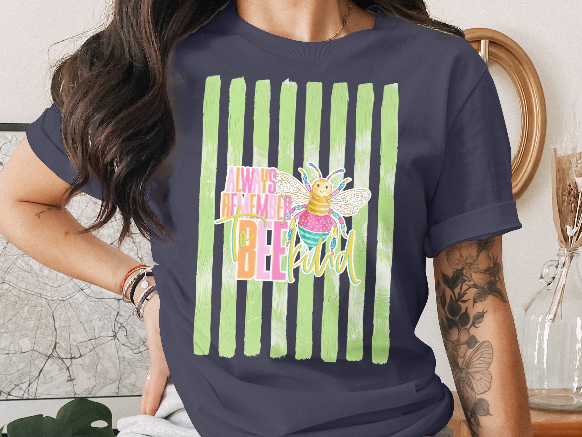 Comfort Colors® Always Remember Bee Kind T-Shirt, Positive Vibes Tee, Whimsical Bee Lover Gift, Inspirational Kindness Graphic Shirt - Image 3