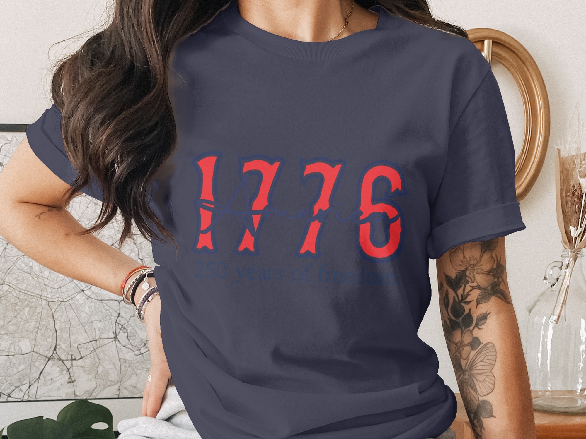 1776 America T-Shirt, 250 Years Freedom Patriotic Tee, Independence Day Gift, USA History Shirt, Fourth of July Apparel - Image 2