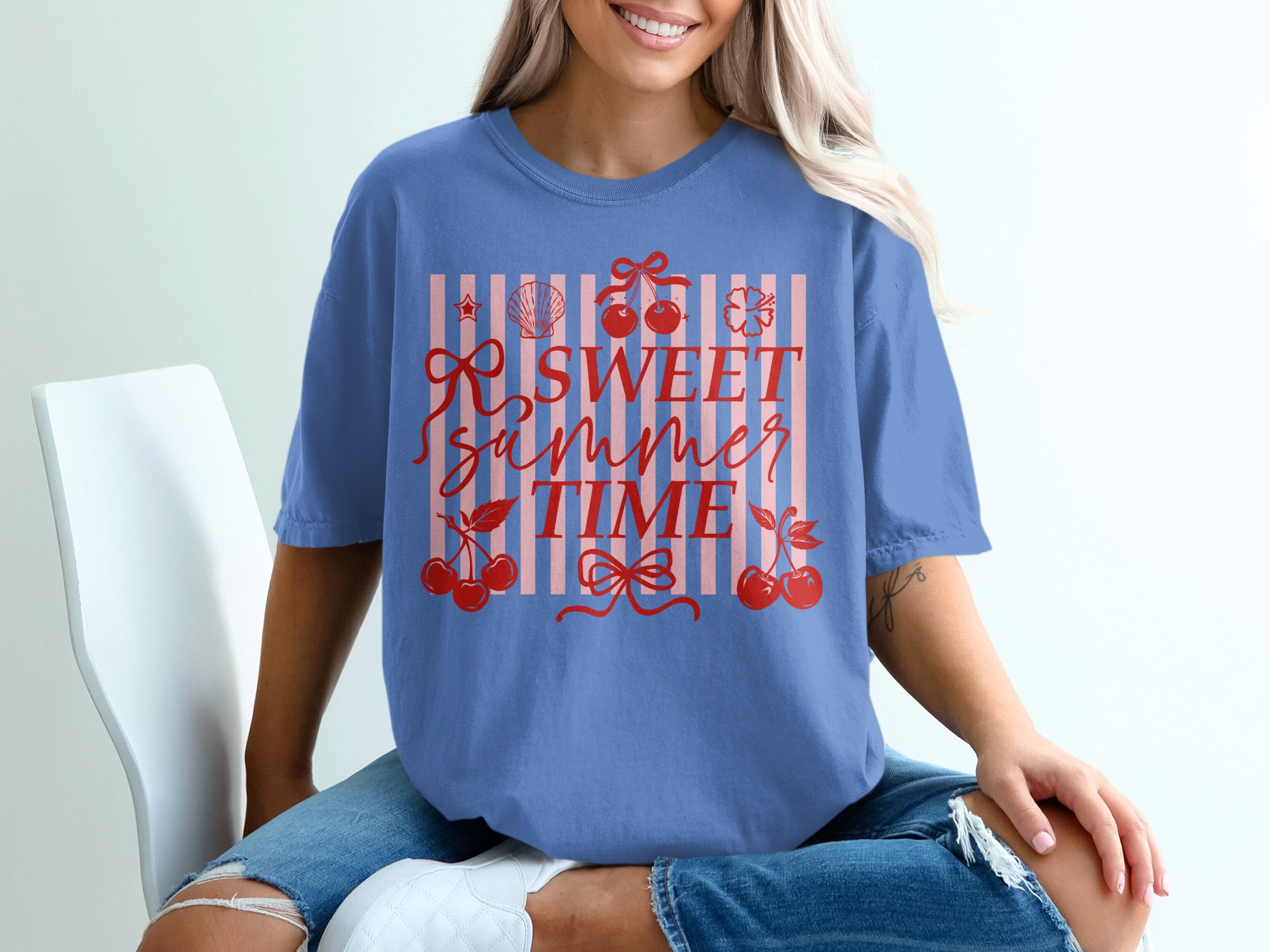 Sweet Summer Time Cherry T-Shirt, Retro Summer Vacation Tee, Cute Coquette Aesthetic Beach Vibes Shirt, Gift For Her - Image 20
