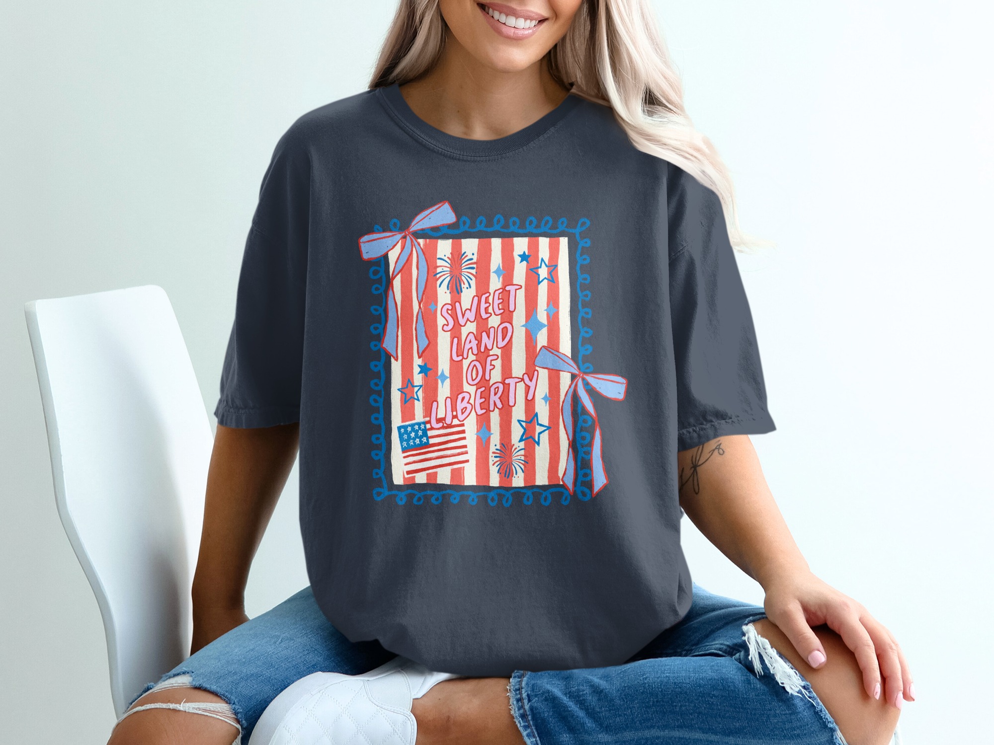 Sweet Land of Liberty T-Shirt, Patriotic American Flag Tee, Vintage Fourth of July USA Shirt, Independence Day Celebration Gift - Image 12