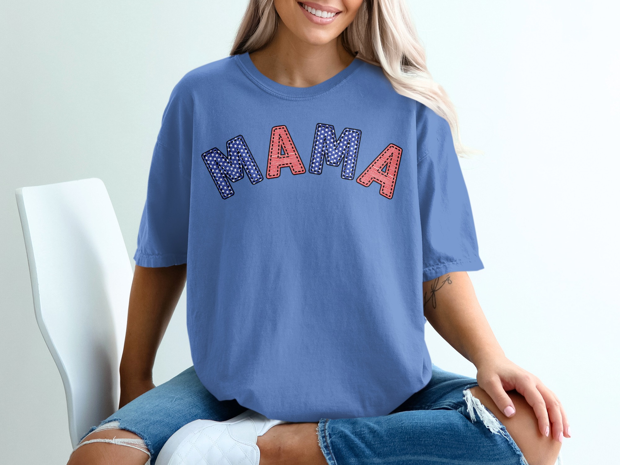 Patriotic Mama T-Shirt, American Flag Mama Shirt, 4th of July Mom Tee, USA Red White Blue Top, Memorial Day Mother's Day Gift for Her - Image 20