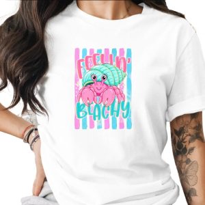 Comfort Colors ® Feelin' Beachy Hermit Crab T-Shirt, Cute Summer Vacation Tee, Coastal Vibes Shirt, Ocean Lover Gift, Fun Beach Trip Top