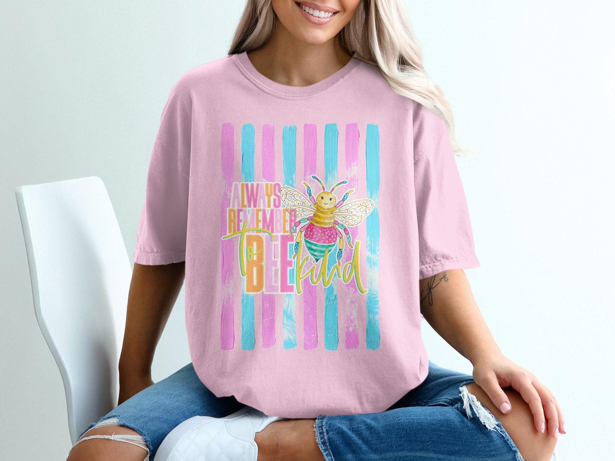 Comfort Colors ® Always Remember to Bee Kind T-Shirt, Whimsical Bee Shirt, Positive Message Tee, Bright Inspirational Gift, Teacher Kindness - Image 17