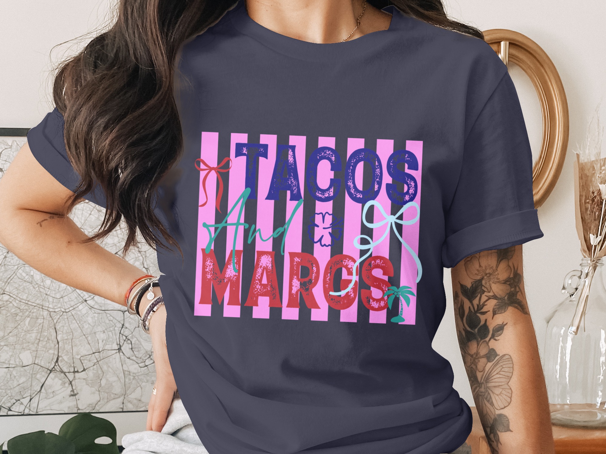Tacos and Margs T-Shirt, Fun Margarita Drink Tee, Cinco de Mayo Party Shirt, Girls Trip Vacation Gift for Her - Image 3
