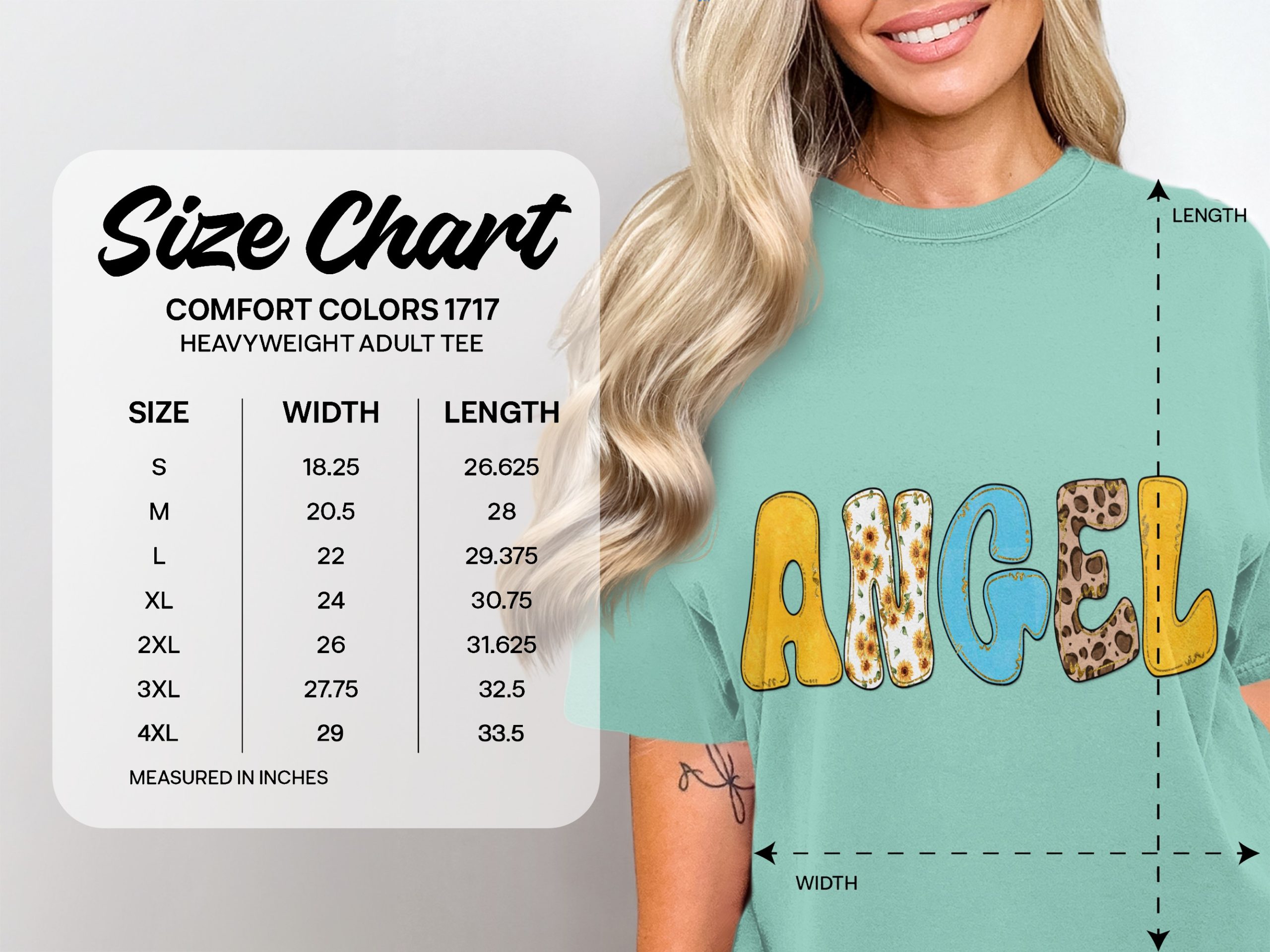 ANGEL Letters Digital Download, Boho Eclectic Sunflower Leopard Print Alphabet PNG Clip Art, Personalized Name Design - Image 4