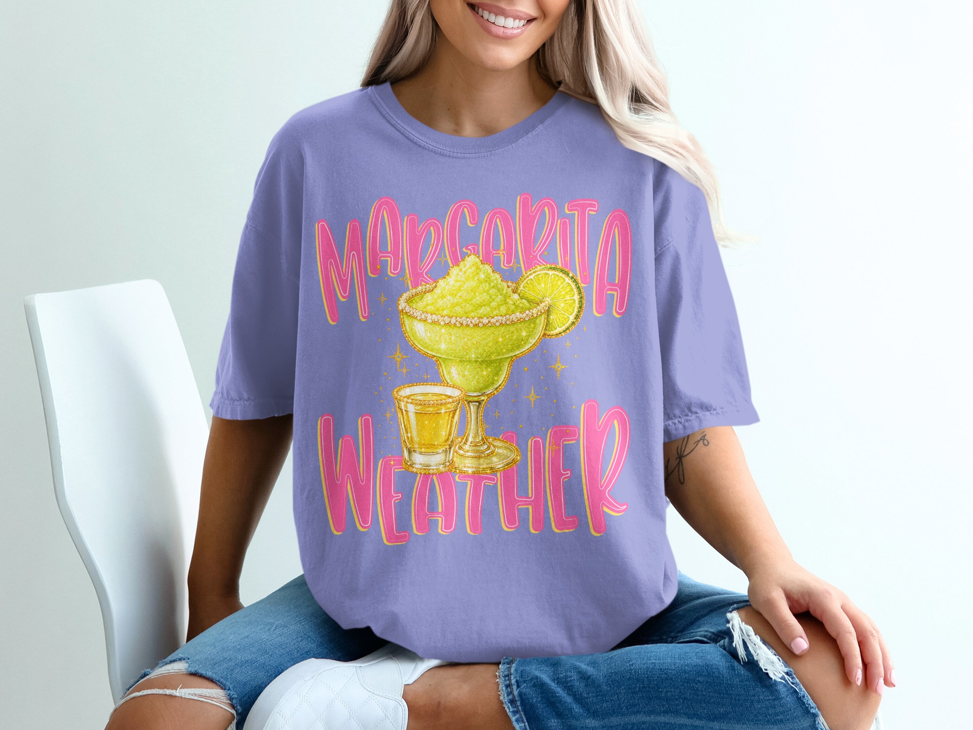 Margarita Weather T-Shirt, Sparkling Cocktail Tee, Girls Trip Shirt, Summer Party Top, Bachelorette Party Gift for Her, Fun Vacation Apparel - Image 18