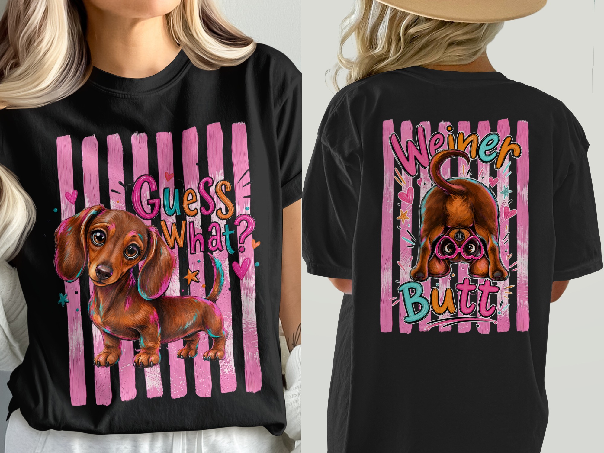 Cute Dachshund T-Shirt, Comfort Colors® Dog Lover Tee, Wiener Dog Mom Gift, Playful Puppy Art Graphic Tee, Aesthetic Animal Lover Shirt - Image 5