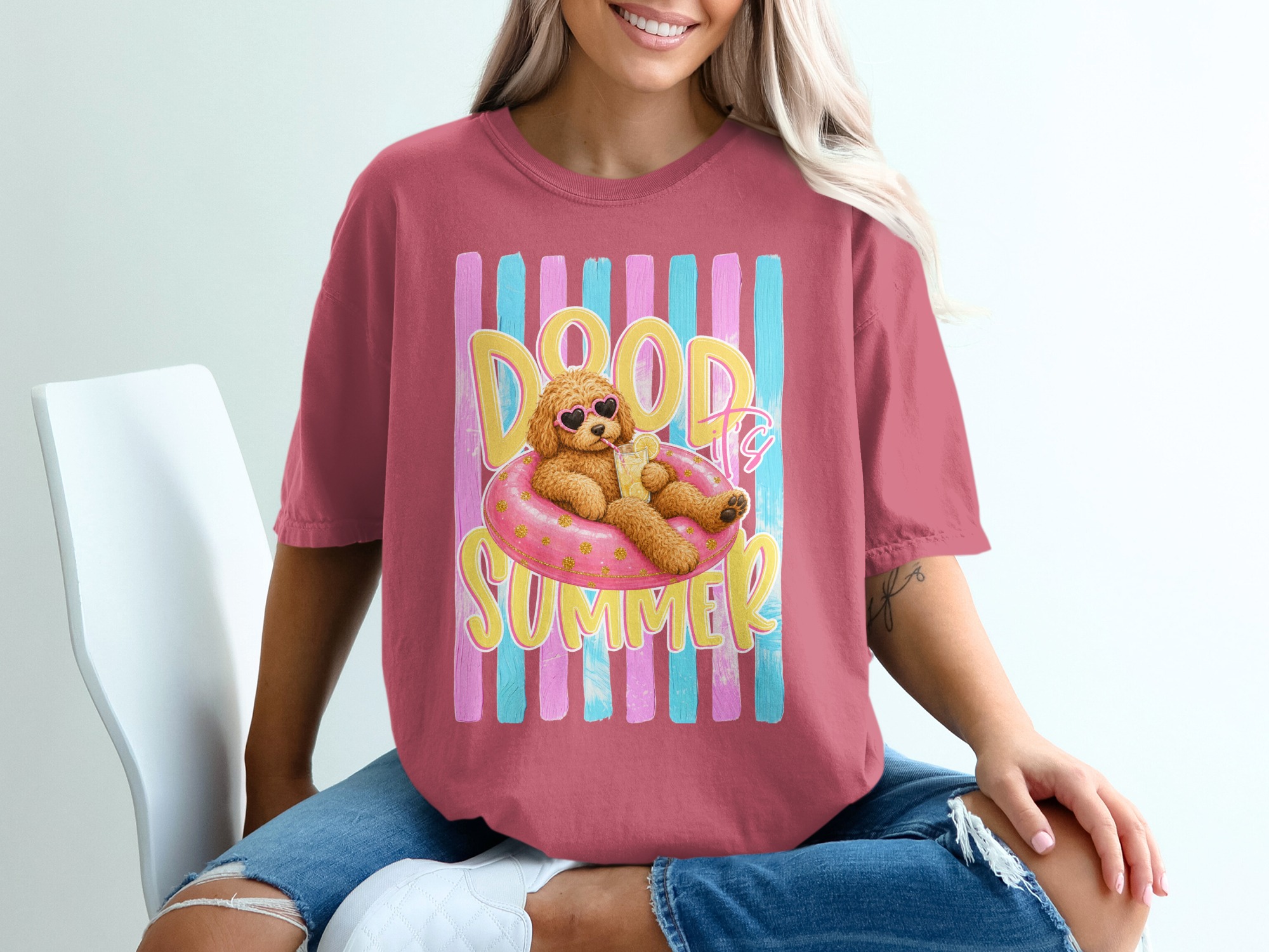 Comfort Colors® Dood It's Summer Goldendoodle T-Shirt, Dog Mom Gift, Funny Summer Vacation Shirt, Cute Doodle Dog Lover Tee, Preppy - Image 15