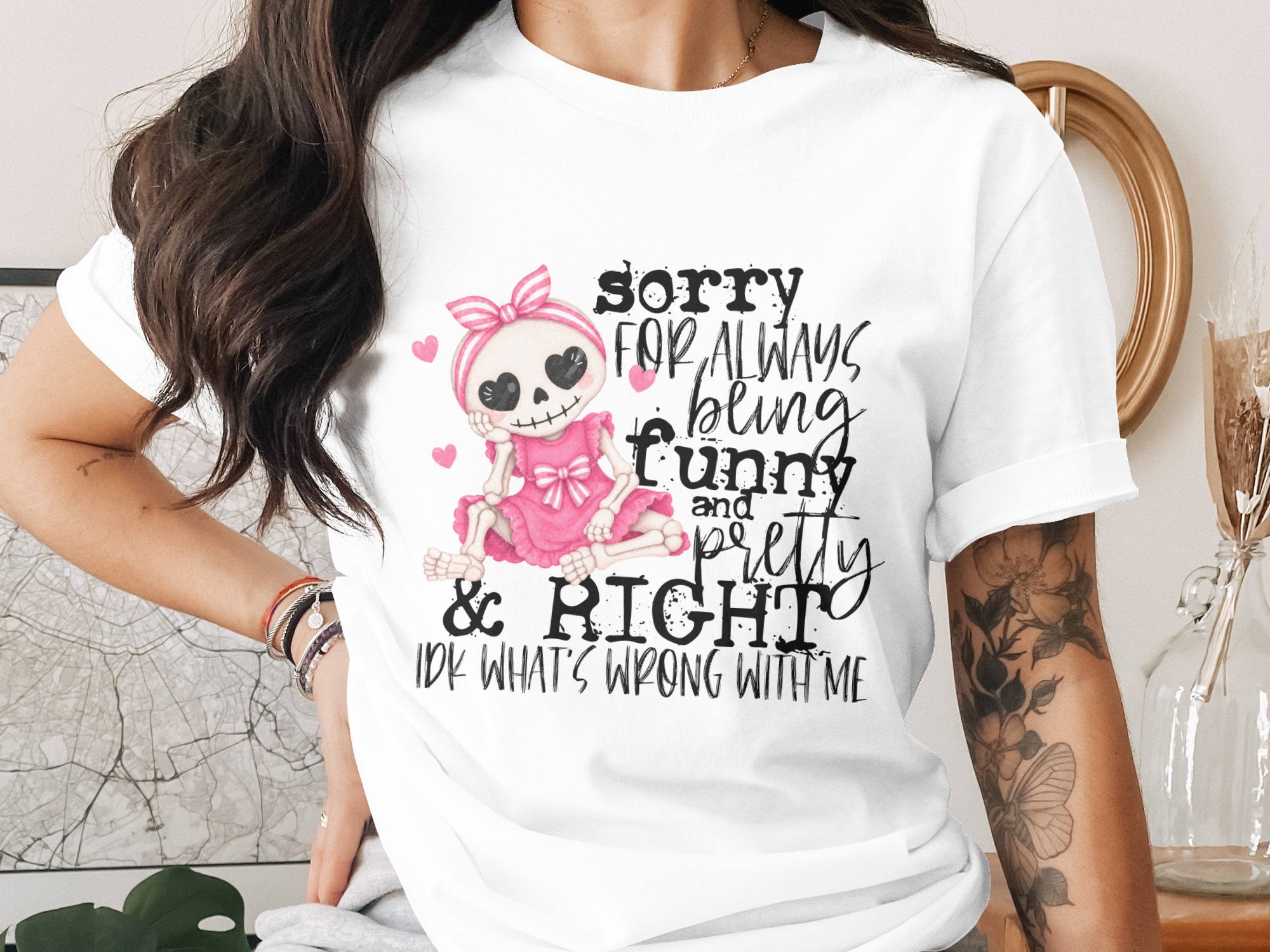 Sassy Skeleton "Funny & Right" T-Shirt