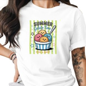 Comfort Colors® Summer Gelato Time T-Shirt, Cute Ice Cream Scoop Shirt, Kawaii Dessert Lover Tee, Foodie Vacation Gift, Sweet Apparel