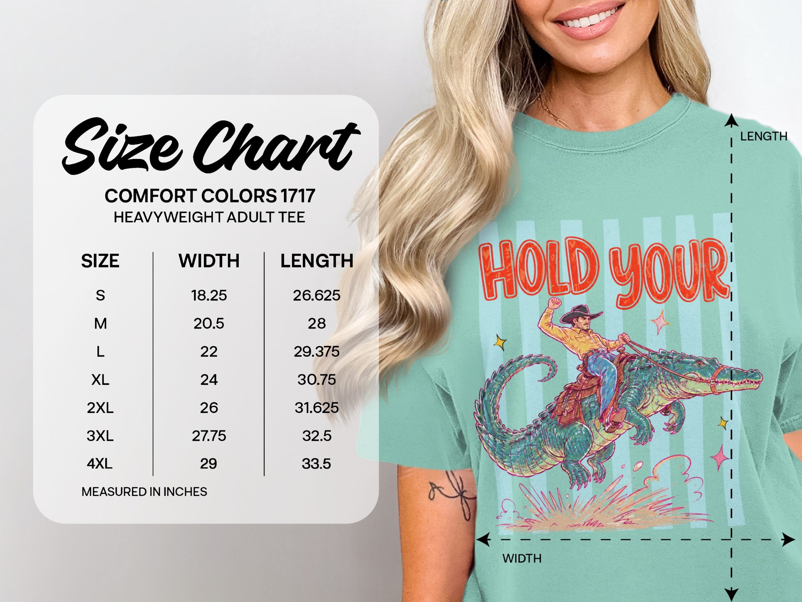 Hold Your Alligator Cowboy T-Shirt, Funny Rodeo Western Tee, Unique Vintage Comic Art Gift For Him, Southern Badass Graphic Shirt - Image 4