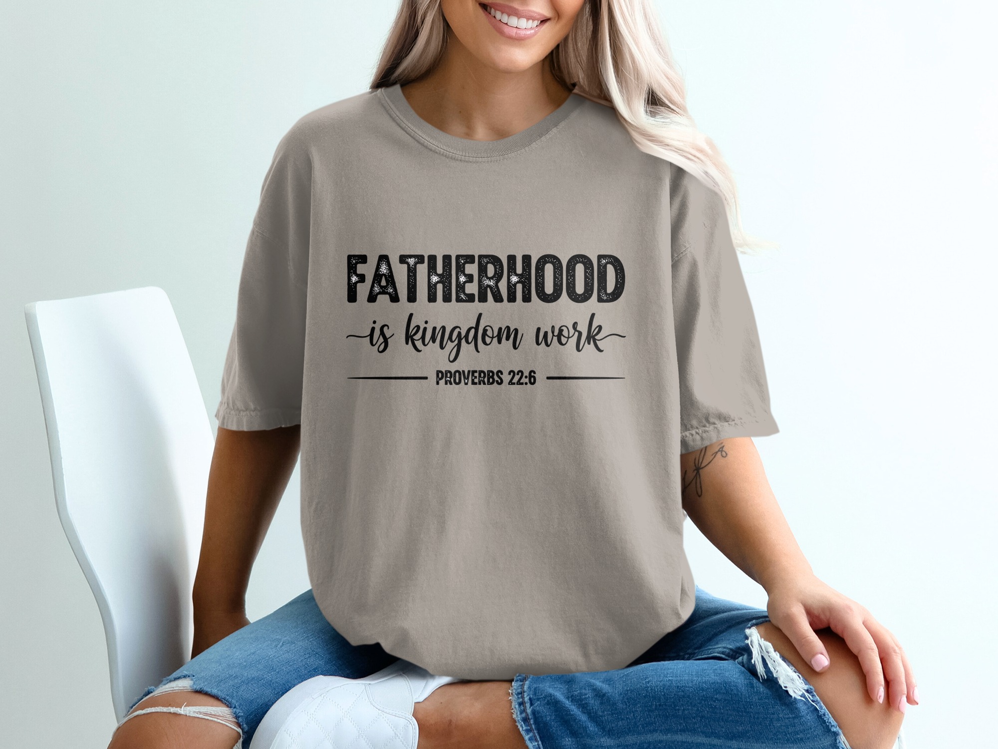 Comfort Colors® Fatherhood is Kingdom Work T-Shirt, Christian Dad Gift, Proverbs 22:6 Scripture Tee, Faith Apparel, Gift for Him, Father's - Image 11