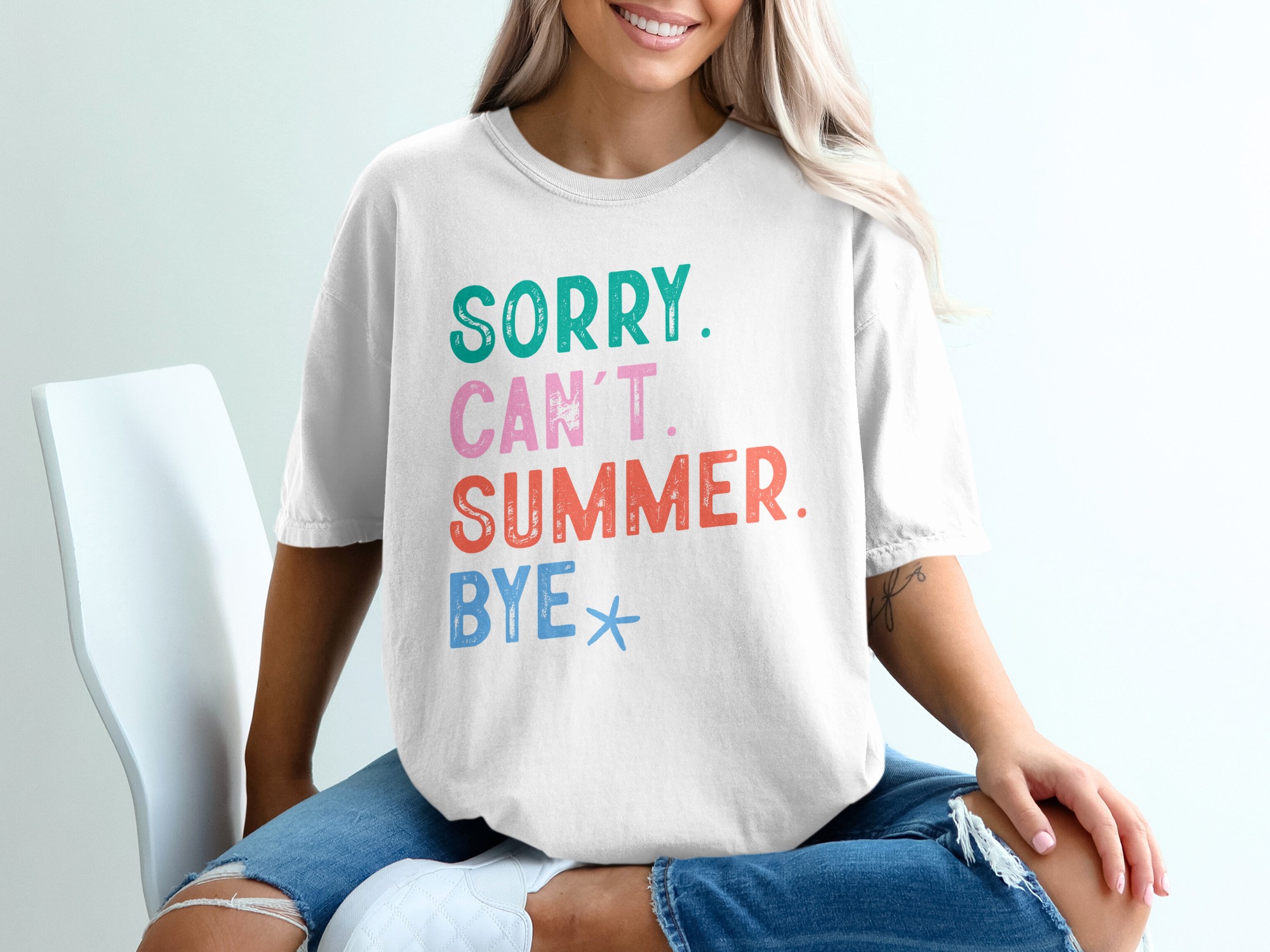 Sorry Can't Summer Bye T-Shirt, Comfort Colors ® Anti Summer Tee, Funny End of Summer Shirt, Sarcastic Quote Graphic Tee, Gift