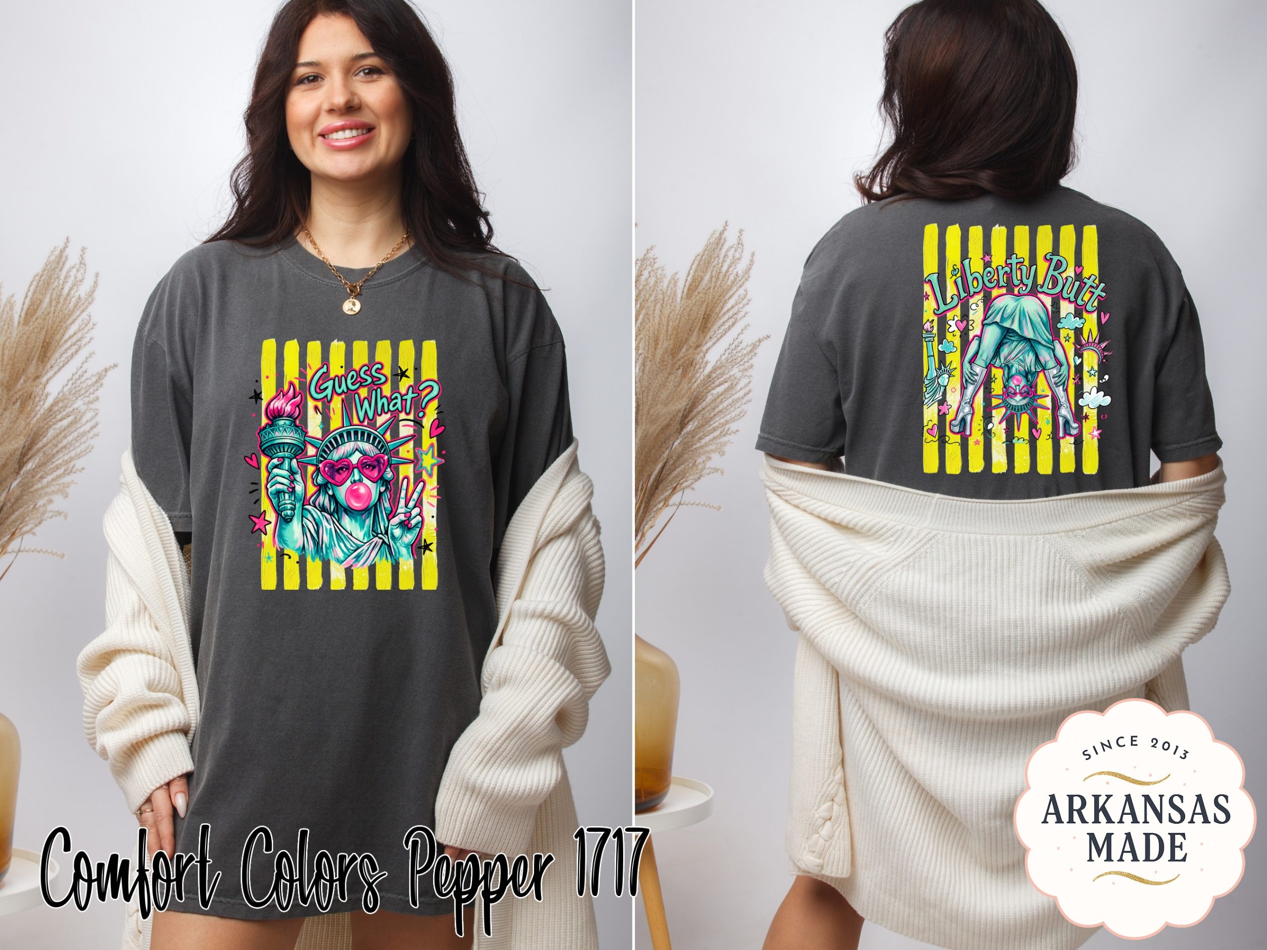 Sassy Statue of Liberty T-Shirt, Comfort Colors ® Guess What? Pop Art Graphic Tee, Retro Y2K Style, Aesthetic Gift for Her, Feminist Shirt - Image 3