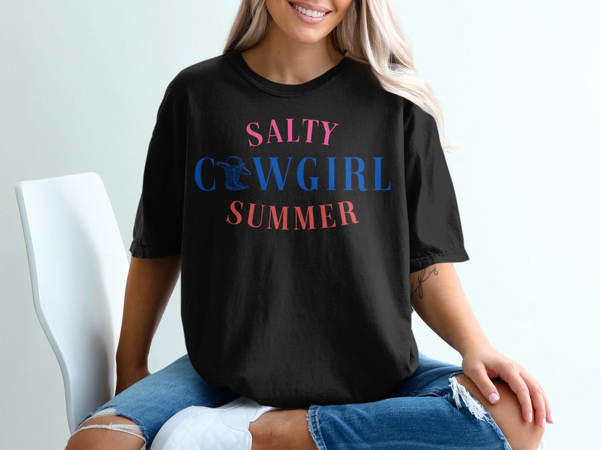 Salty Cowgirl Summer T-Shirt, Western Graphic Tee, Funny Cowgirl Shirt, Beach Vacation Outfit, Rodeo Girl Apparel, Gift for Her - Image 8